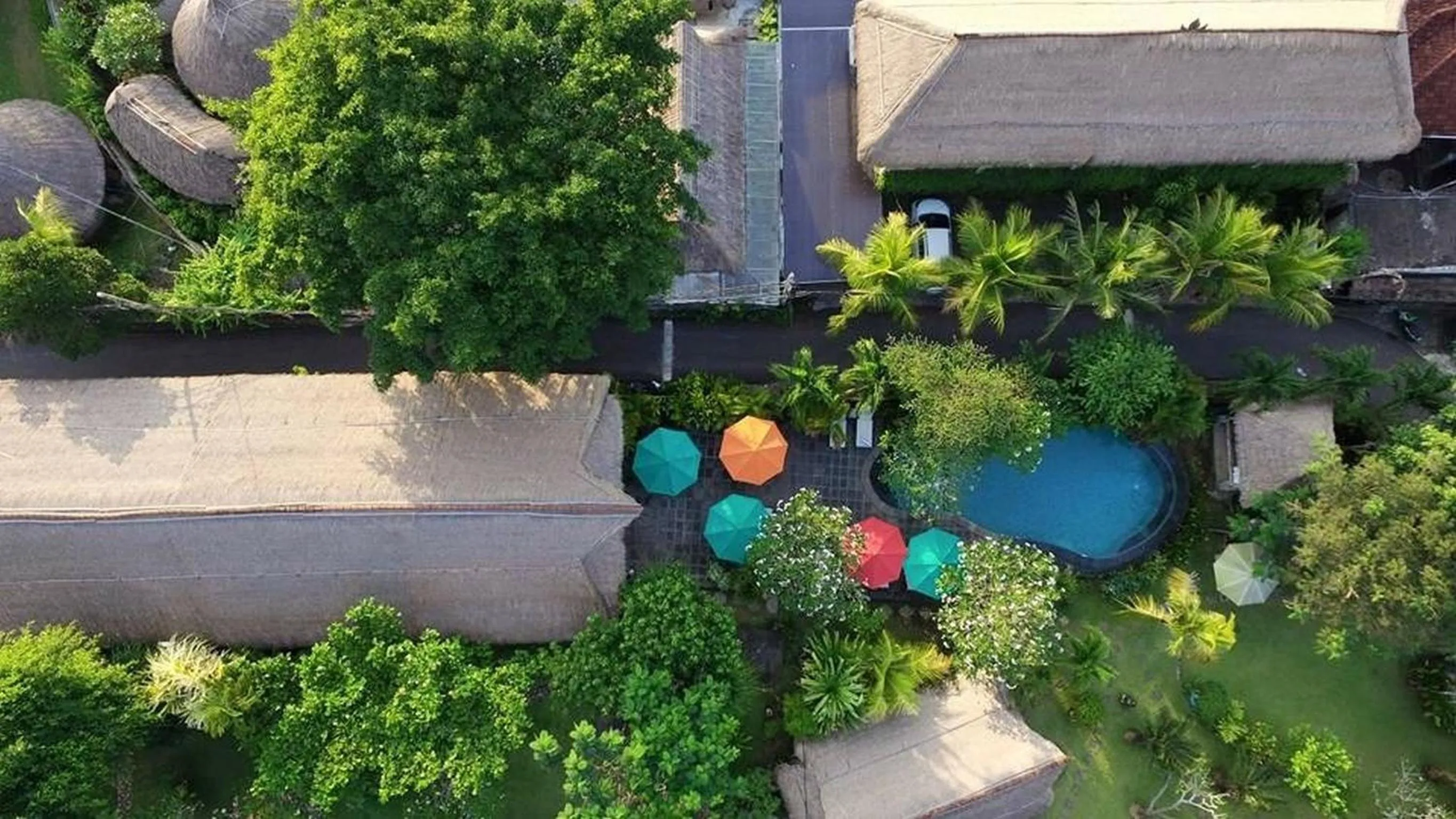 Bird's eye view in Flower Bud Bungalow Balangan