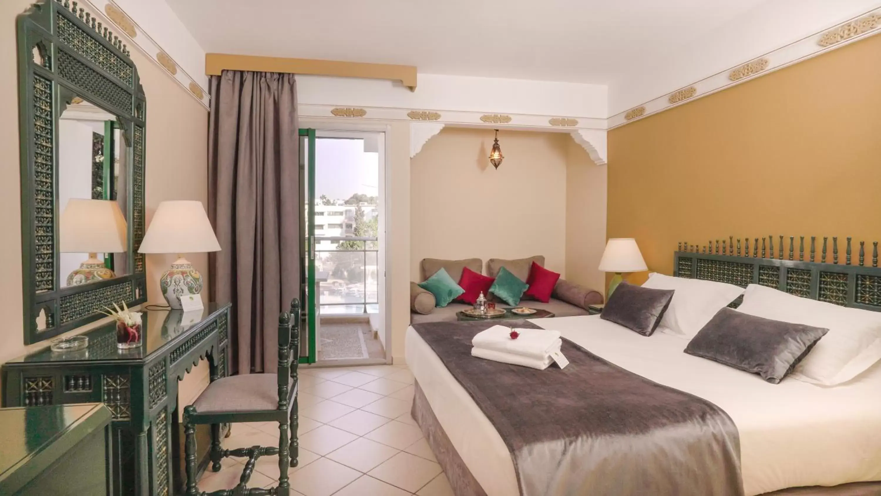 Bed, Seating Area in Agadir Beach Club