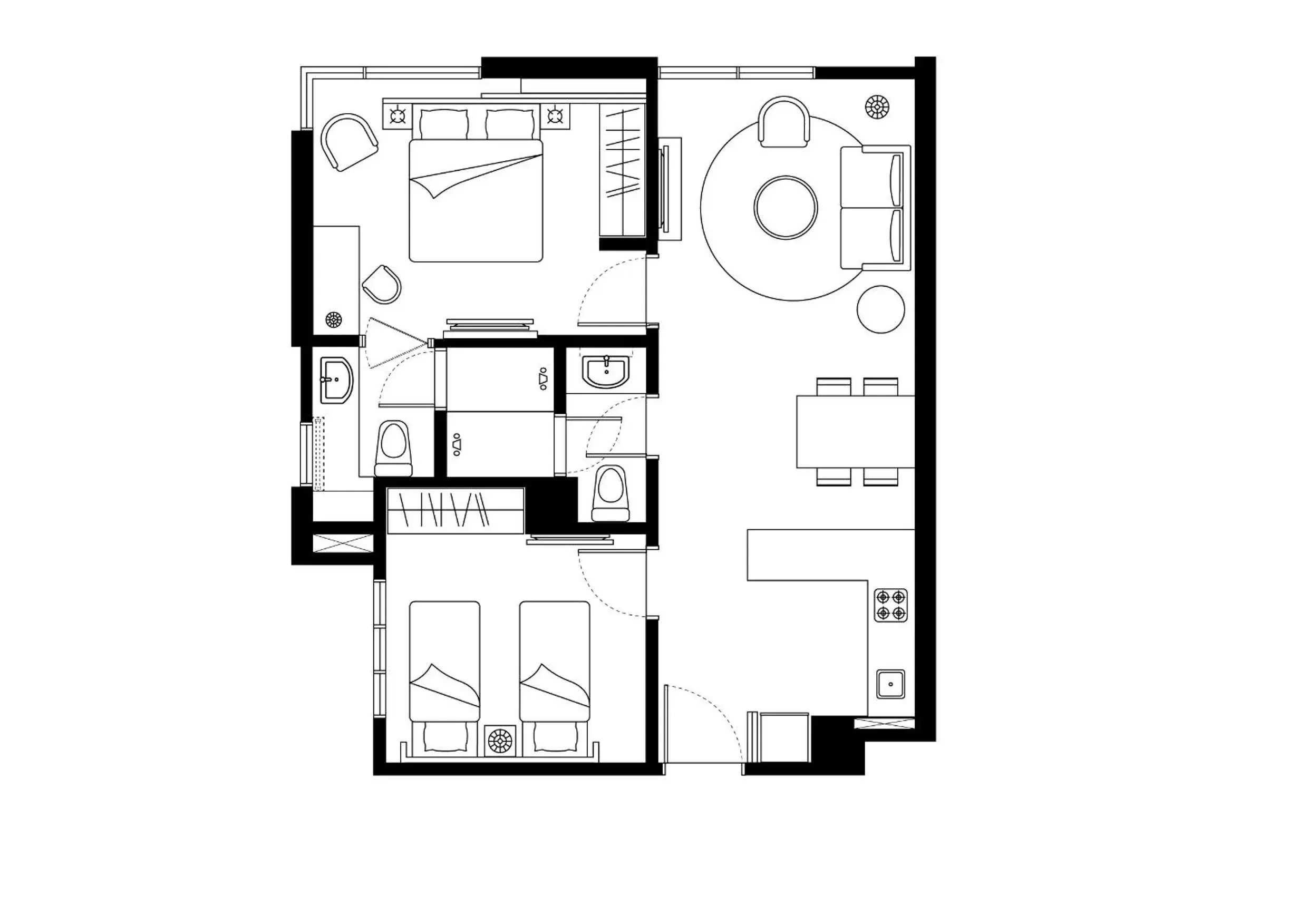 Photo of the whole room, Floor Plan in Citadines DPulze Cyberjaya