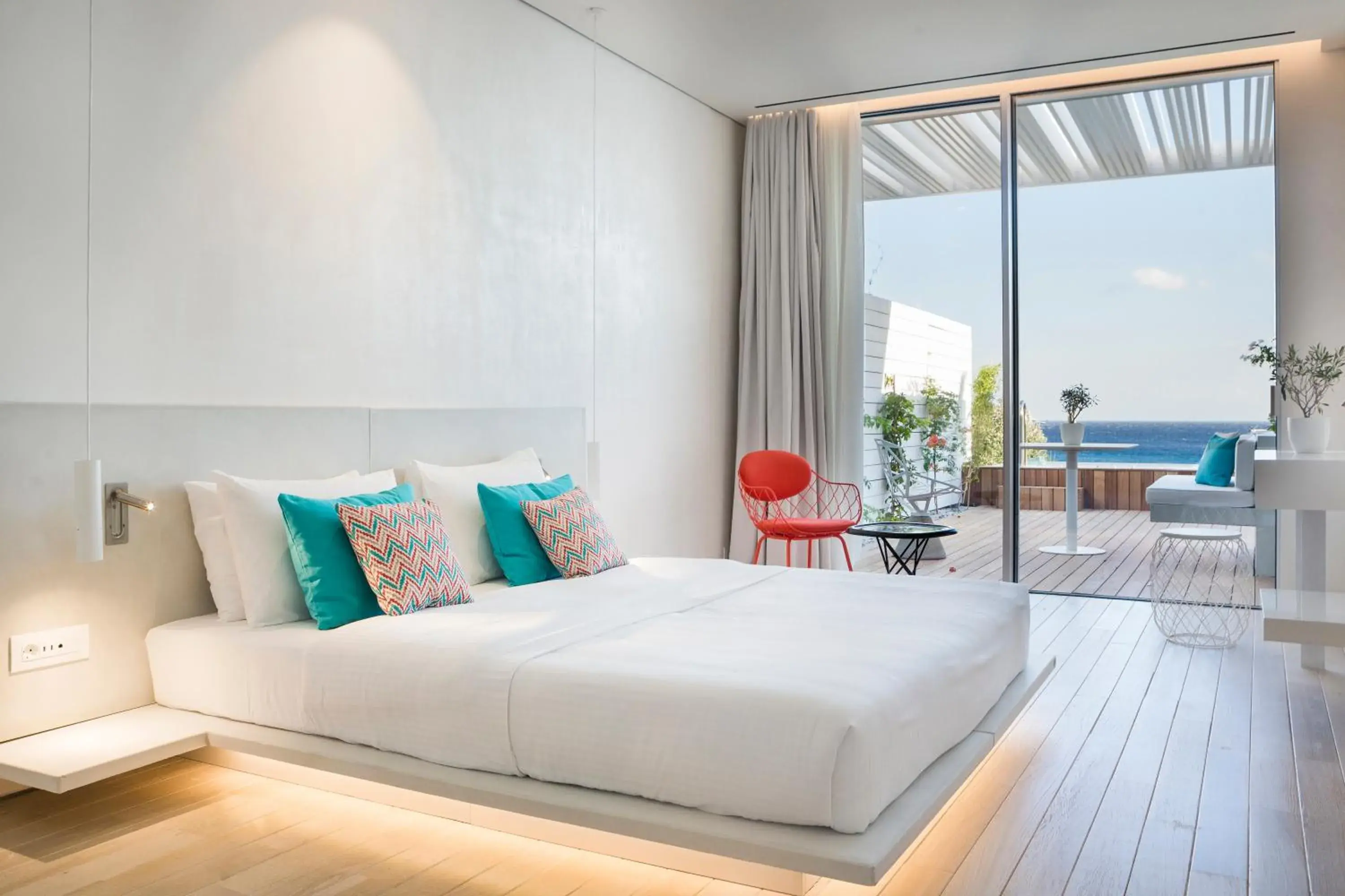 Bedroom in Mykonos Dove Beachfront Hotel