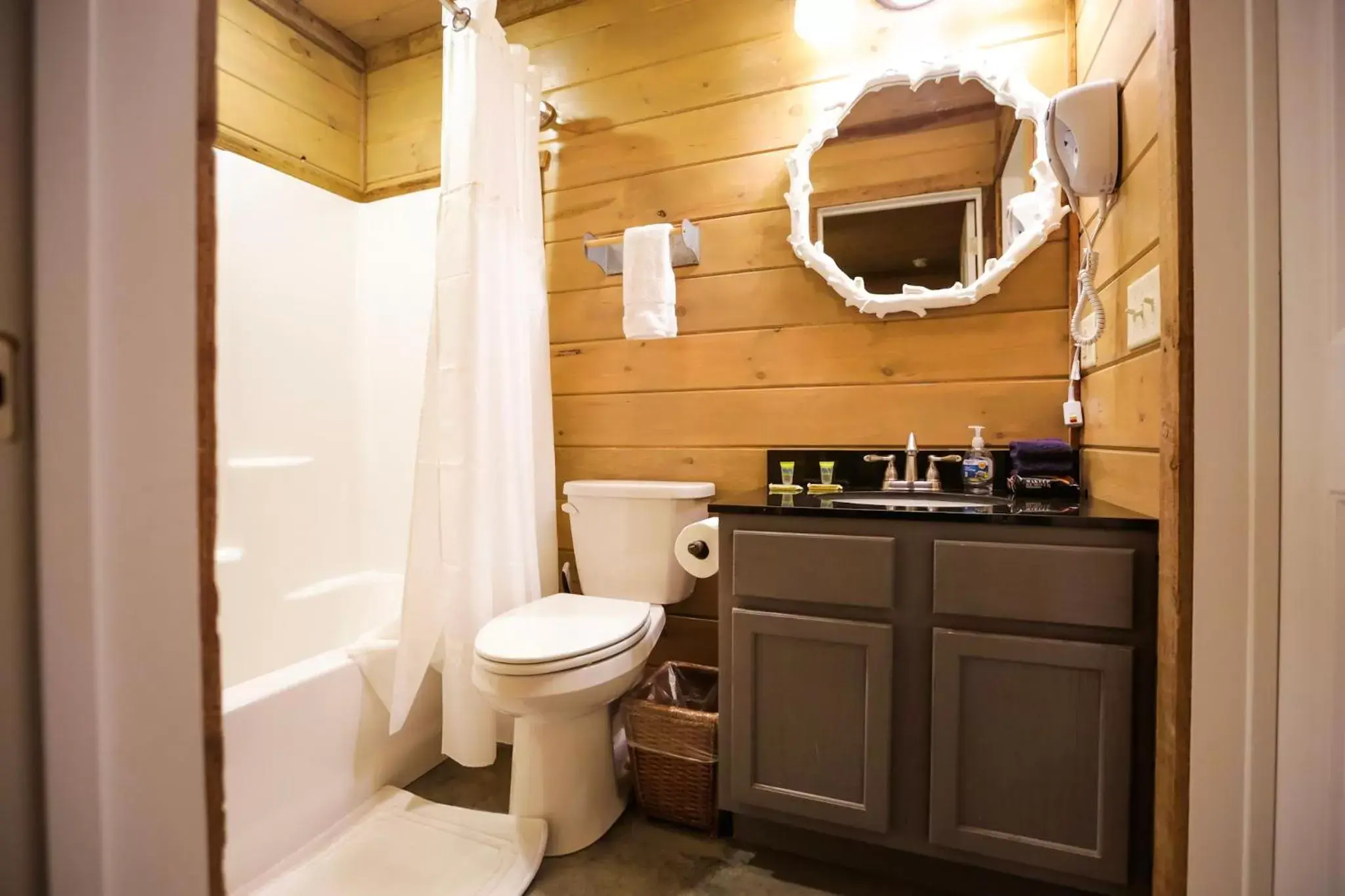 Bathroom in Knotty Squirrel Cabins