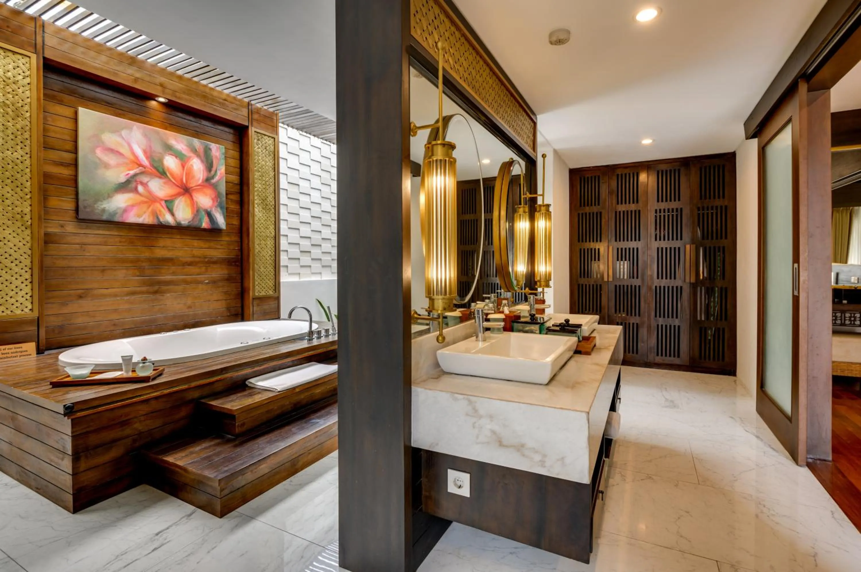 Bathroom, Bed in The Samaya Ubud