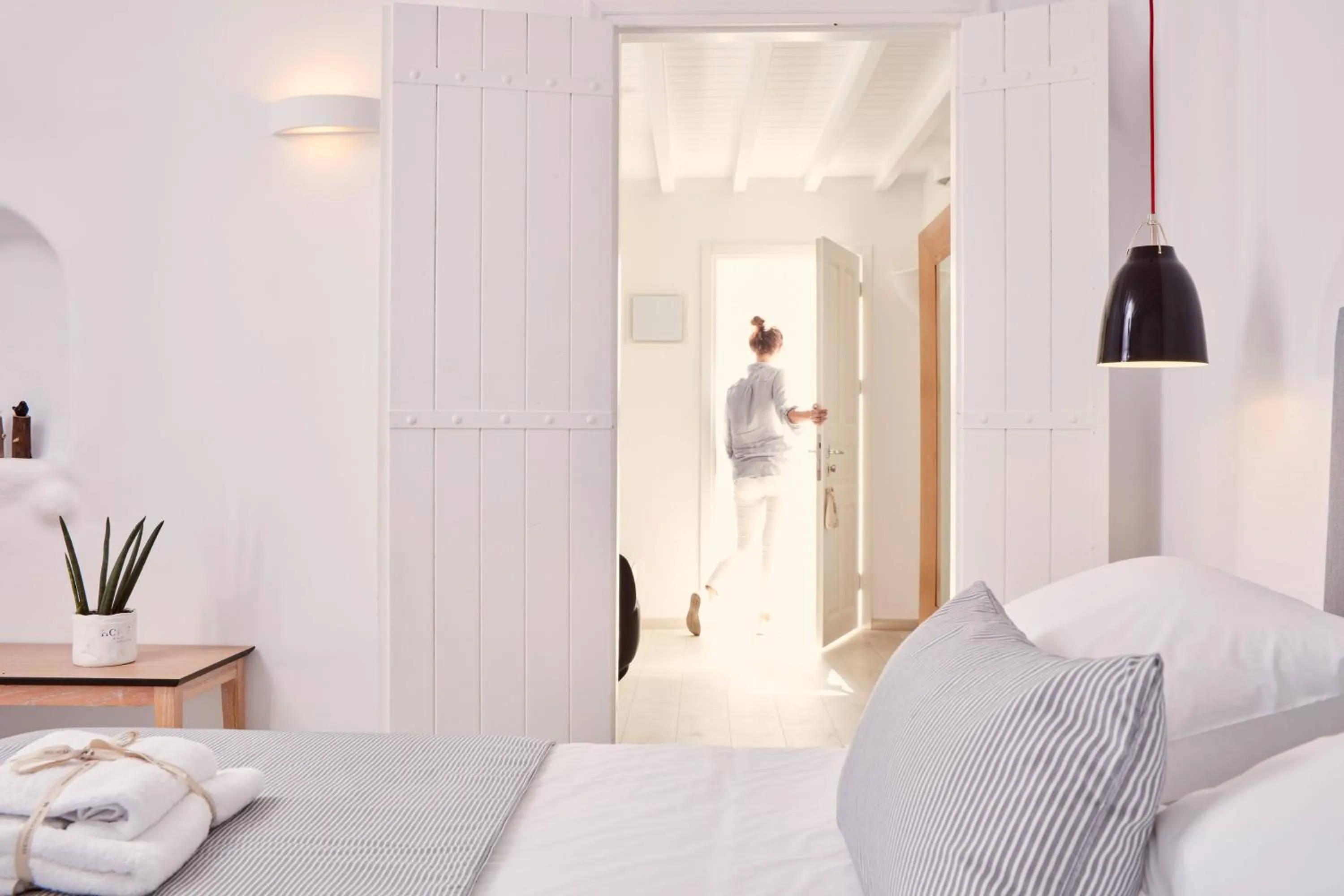 Bedroom, Bed in Mykonos Princess Hotel