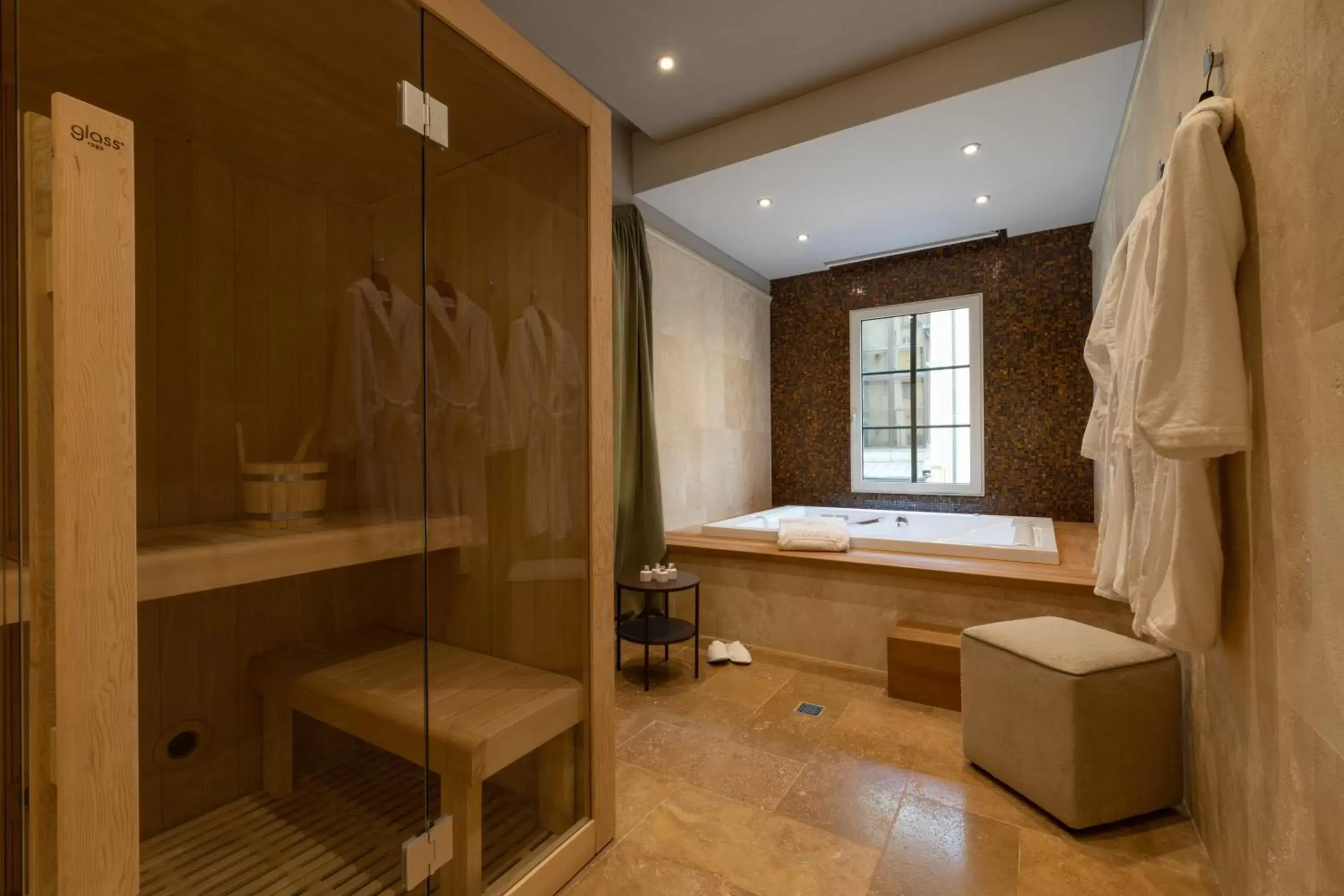 Sauna, Bathroom in Donati Luxury Tower Suites