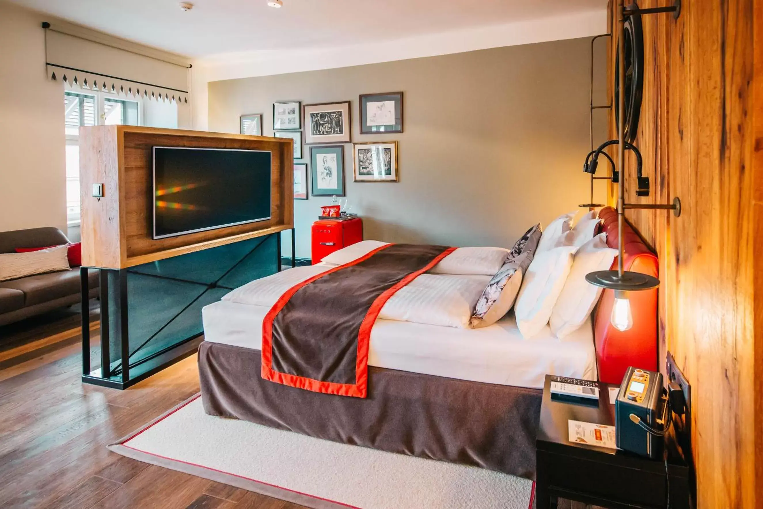 Bed in PEST-BUDA Design Hotel by Zsidai Hotels at Buda Castle