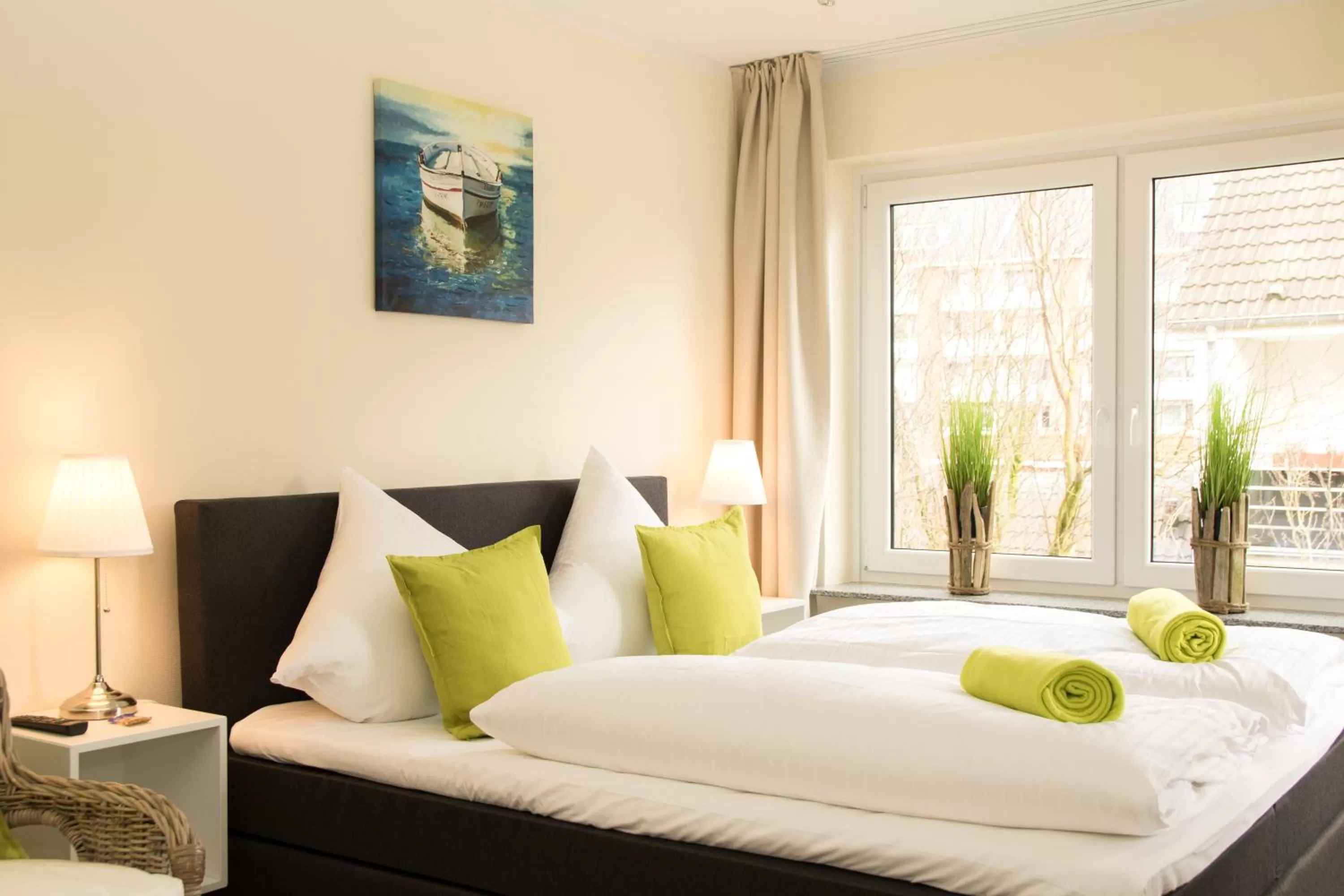 Decorative detail, Bed in Das Frühstückshotel Büsum