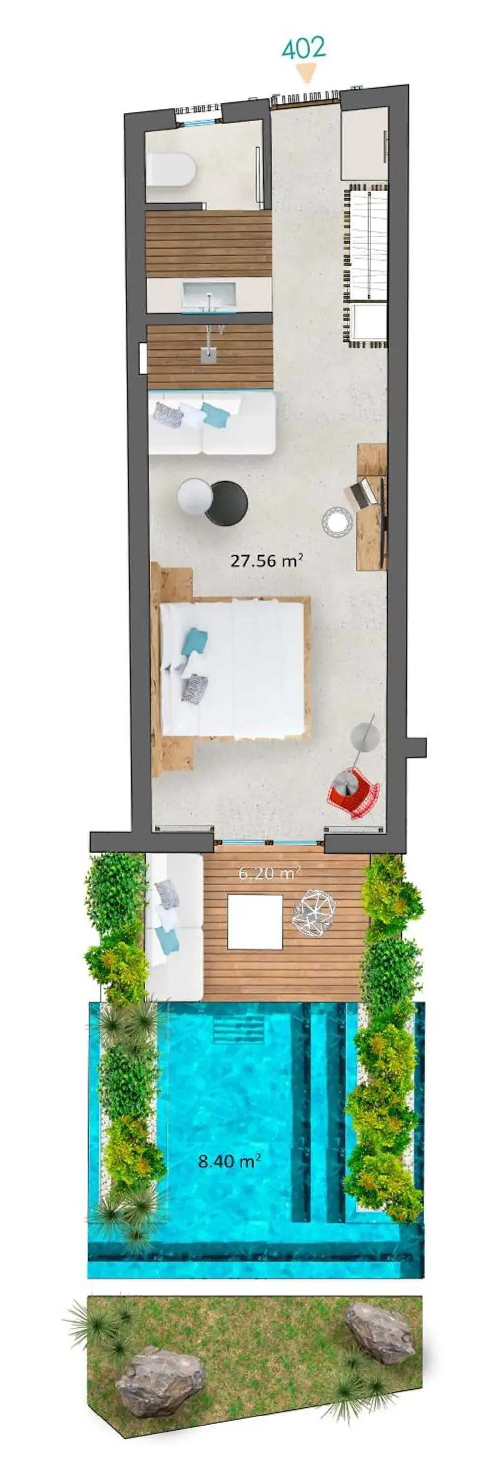 Floor Plan in Mykonos Dove Beachfront Hotel