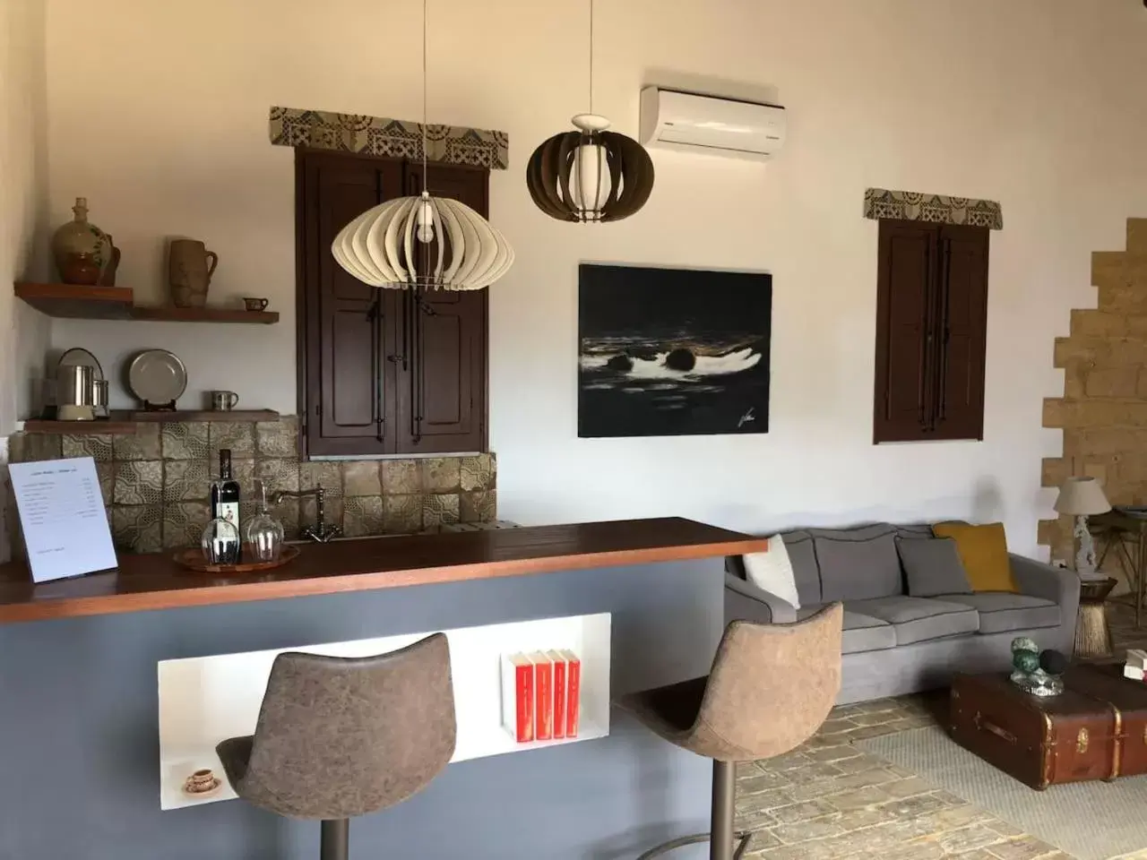 Kitchen or kitchenette, Seating Area in Villa La Lumia B&B Suites & Apartments
