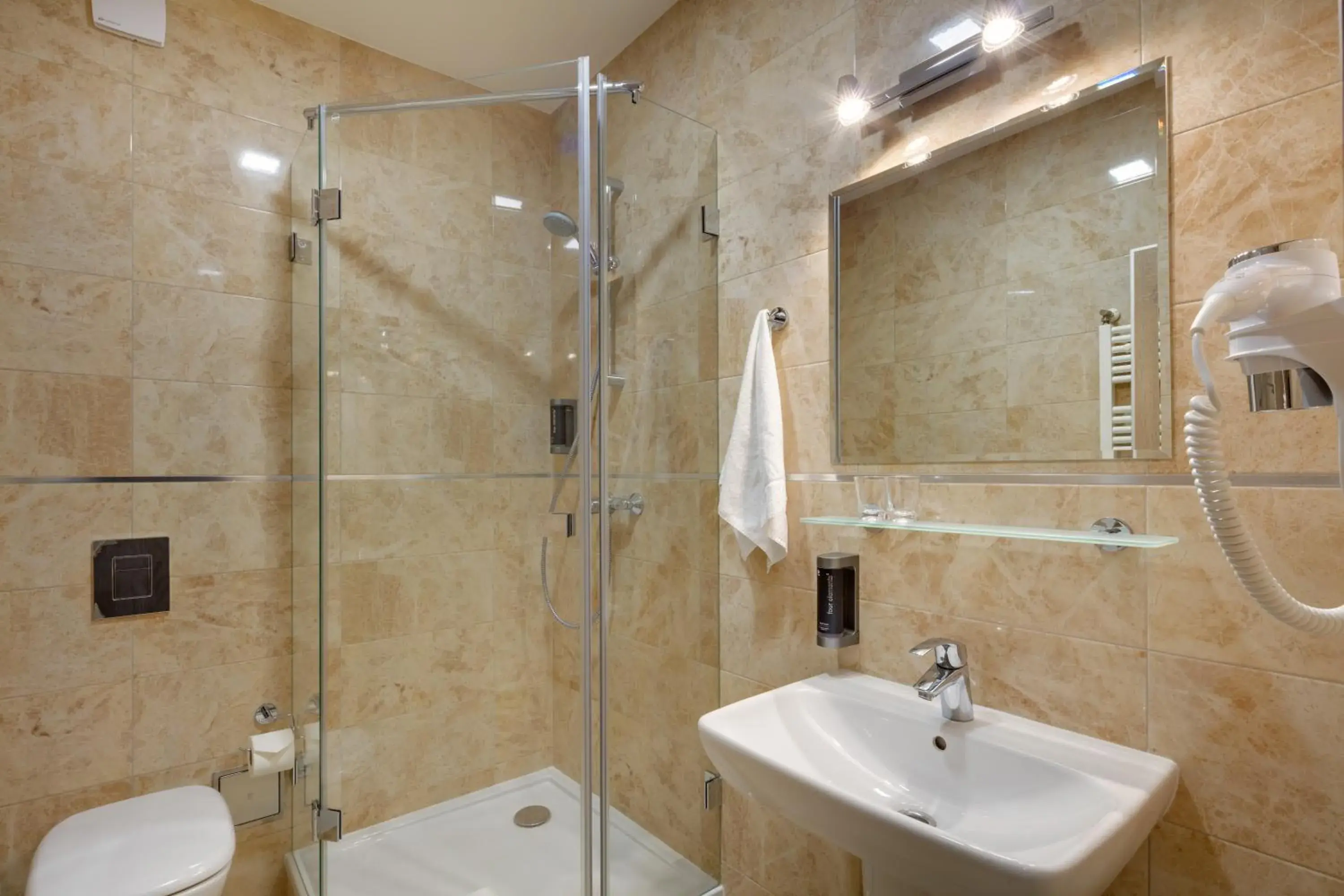 Shower, Bathroom in Hotel Florenc