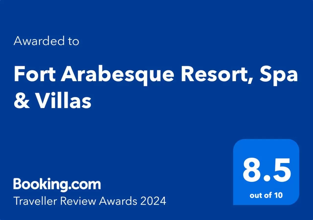 Certificate/Award in Fort Arabesque Resort, Spa & Villas