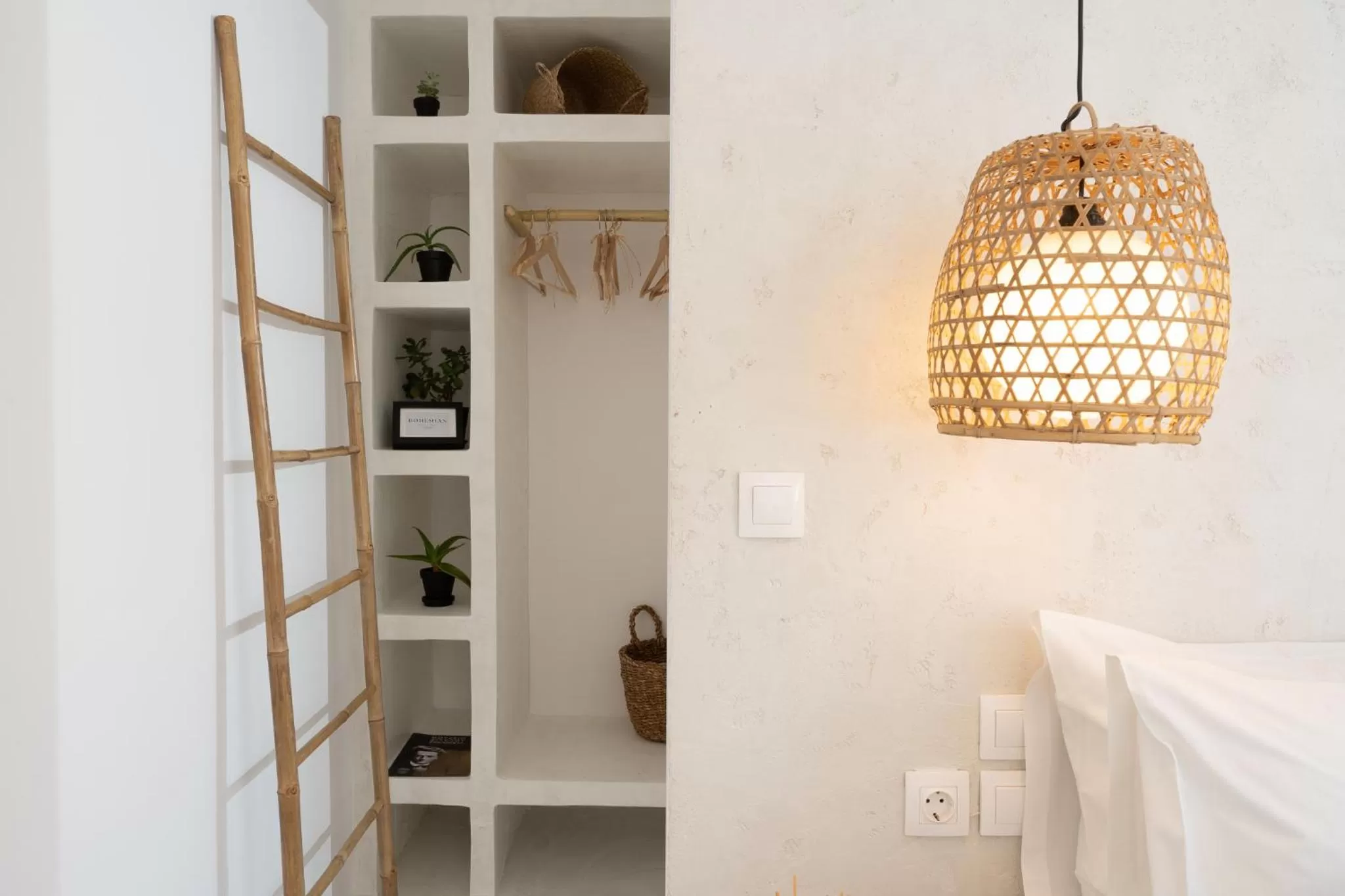 wardrobe, Bed in BOĒM Boutique Hotel Lefkada