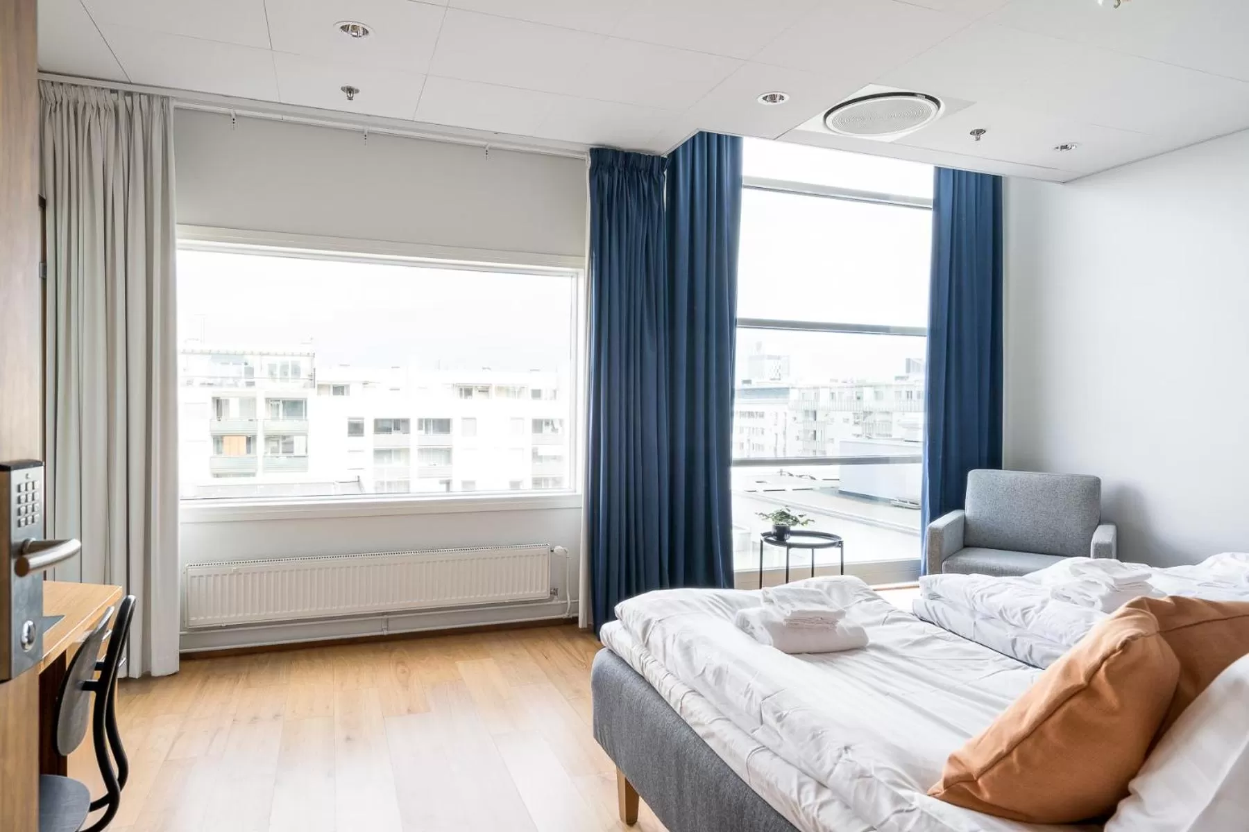 Bed in Hiisi Hotel Helsinki Jätkäsaari