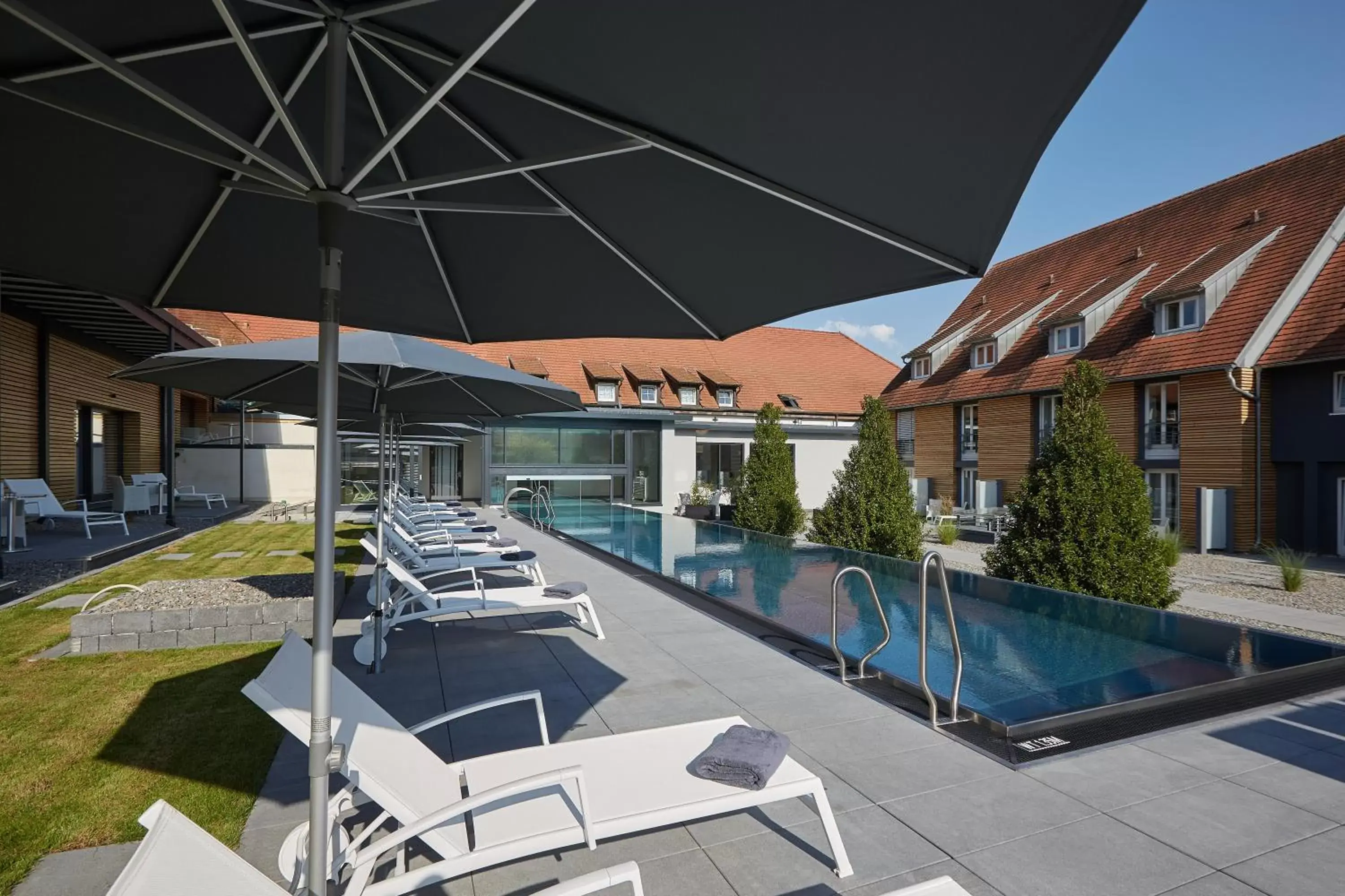 Patio, Swimming Pool in Schloss Reinach