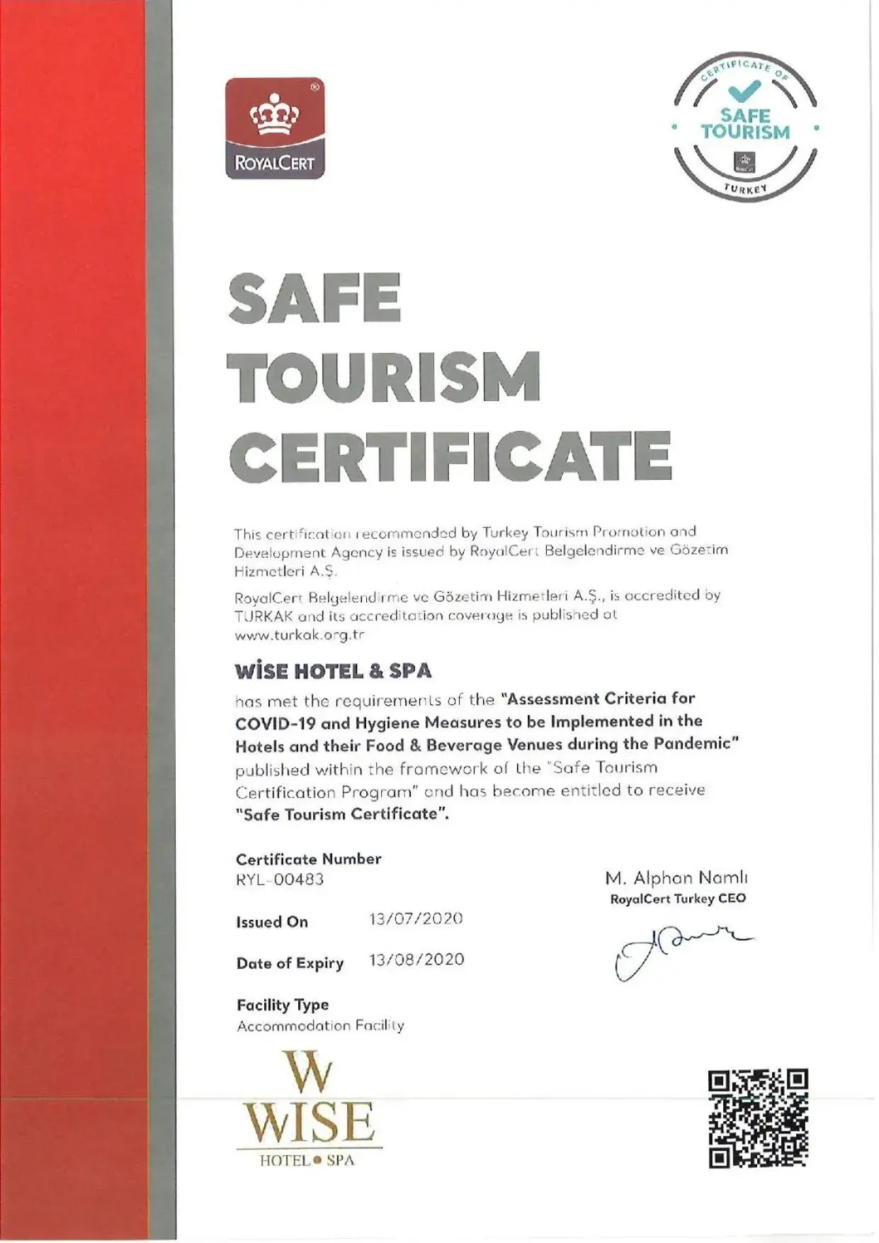 Certificate/Award in Wise Hotel & Spa - Adults Only
