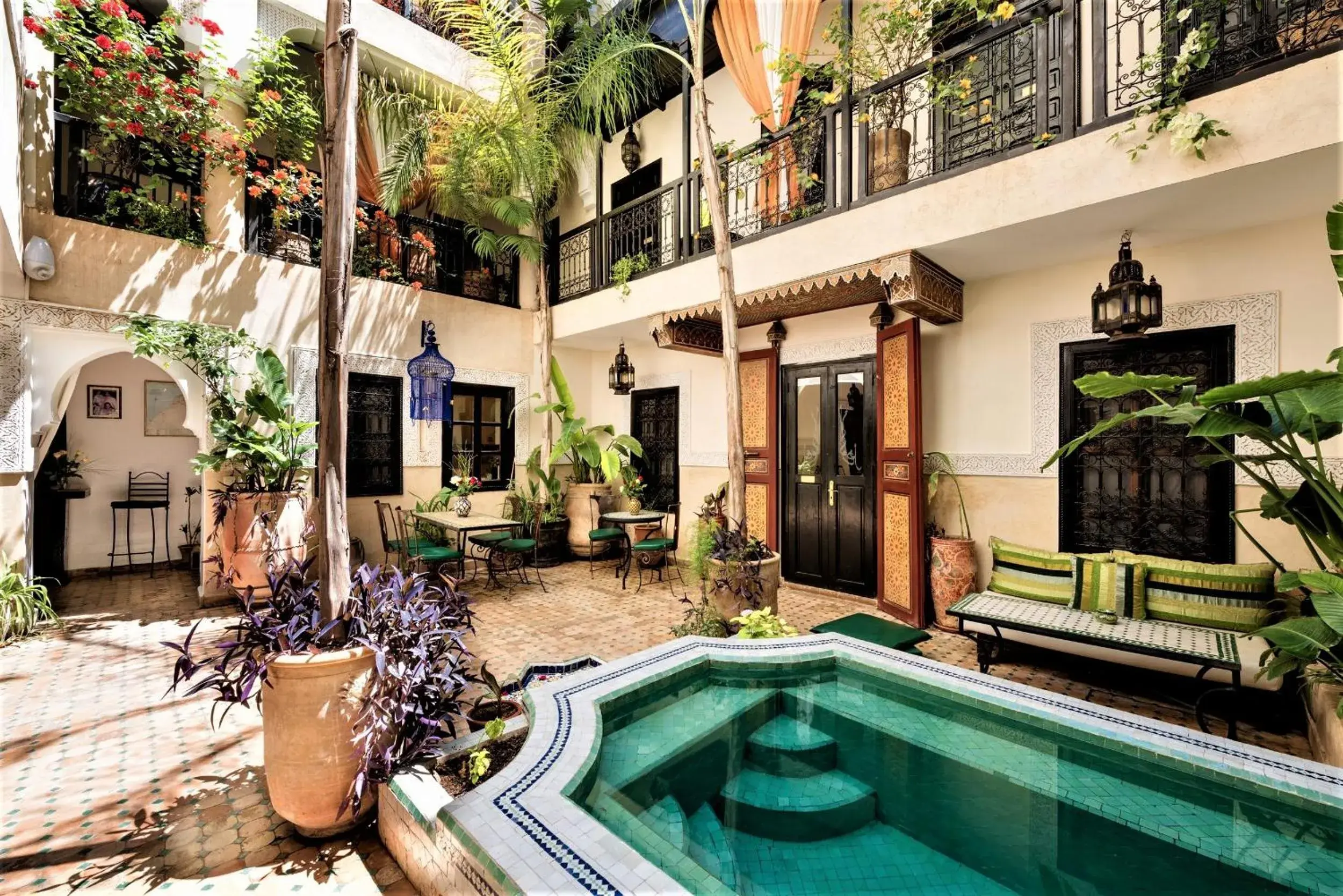 Patio, Swimming Pool in Riad Dar El Souk