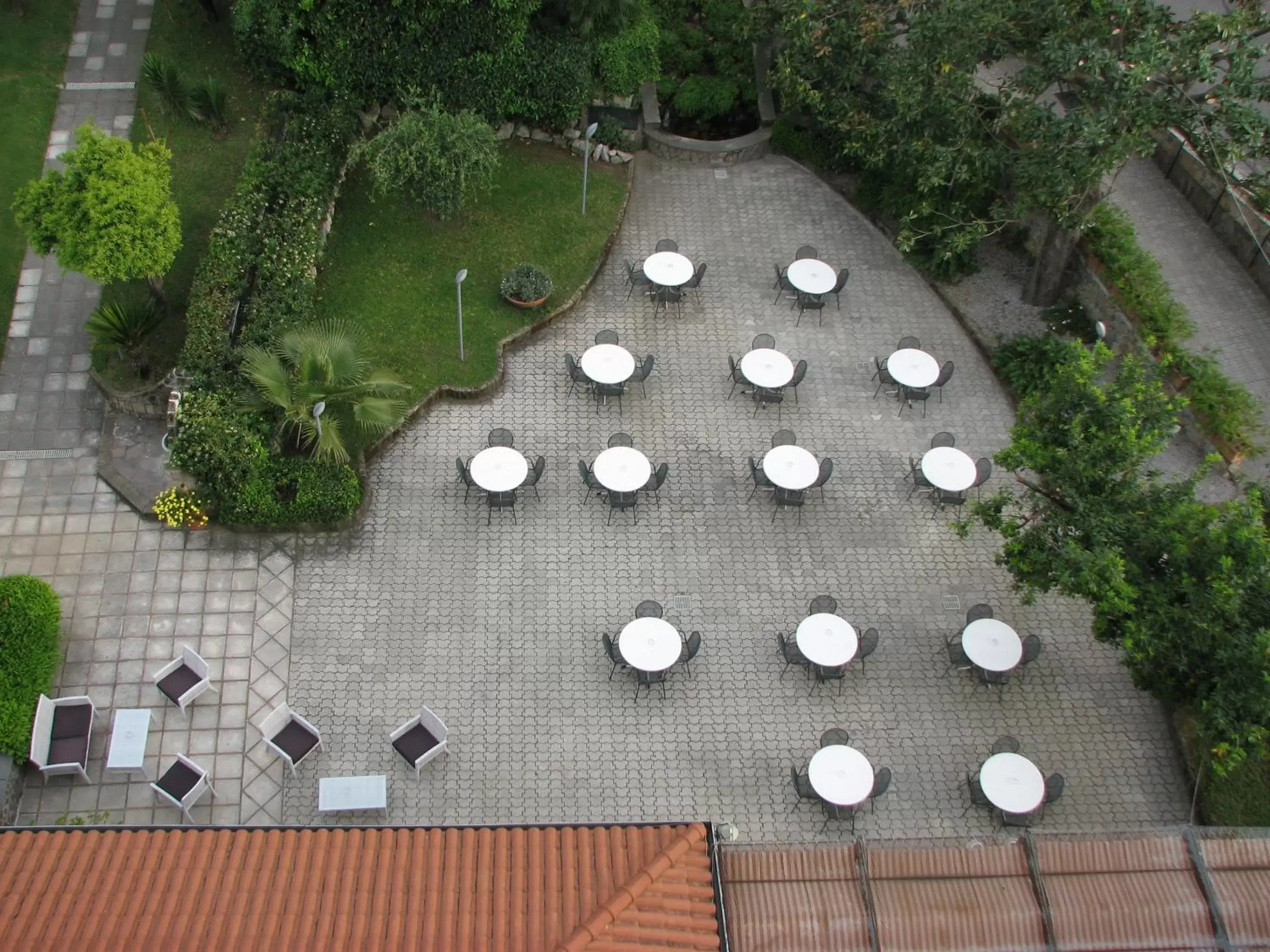 Patio, Bird's-eye View in Hotel Parco