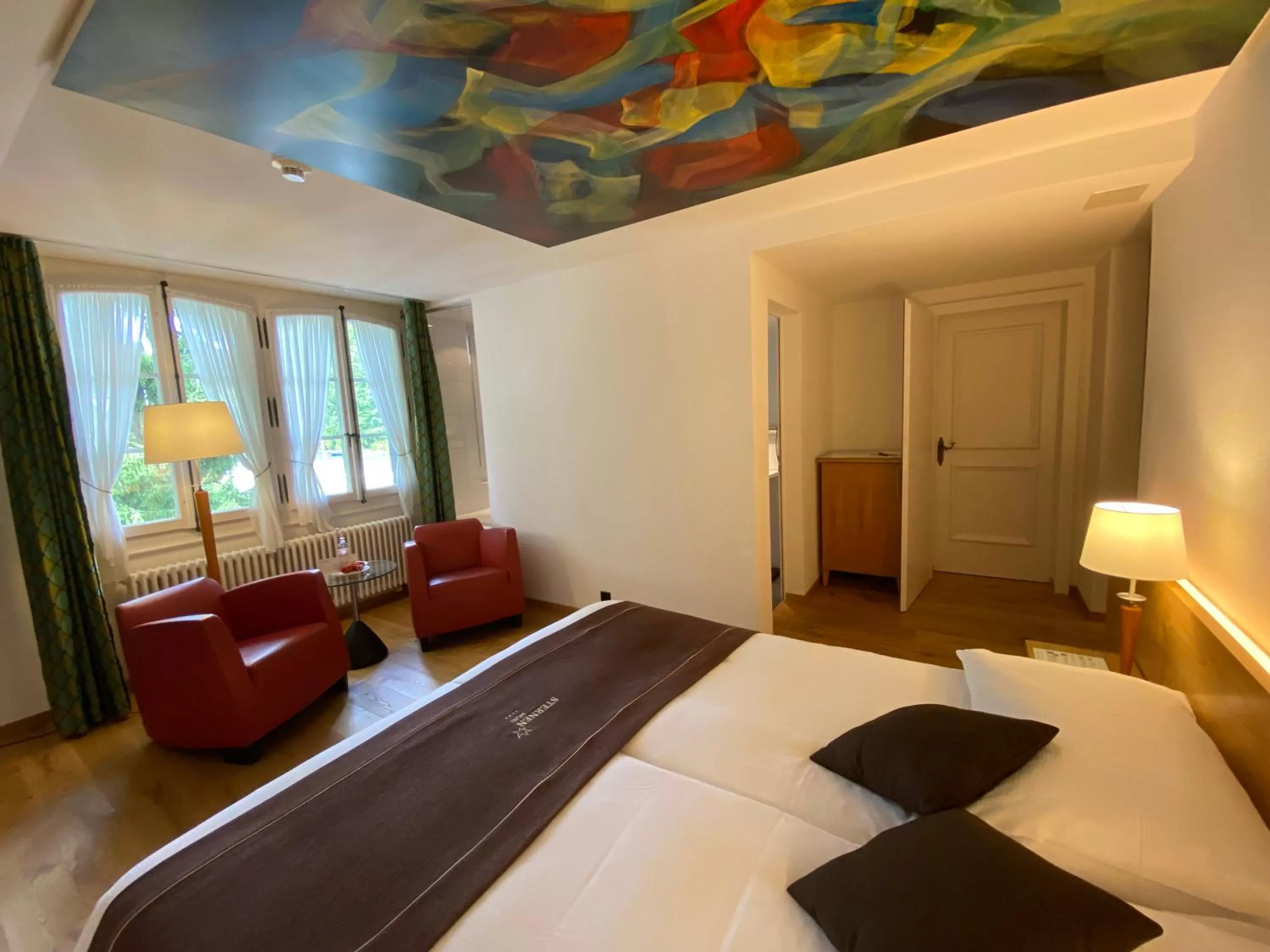 Bedroom, Bed in Hotel & Restaurant STERNEN MURI bei Bern