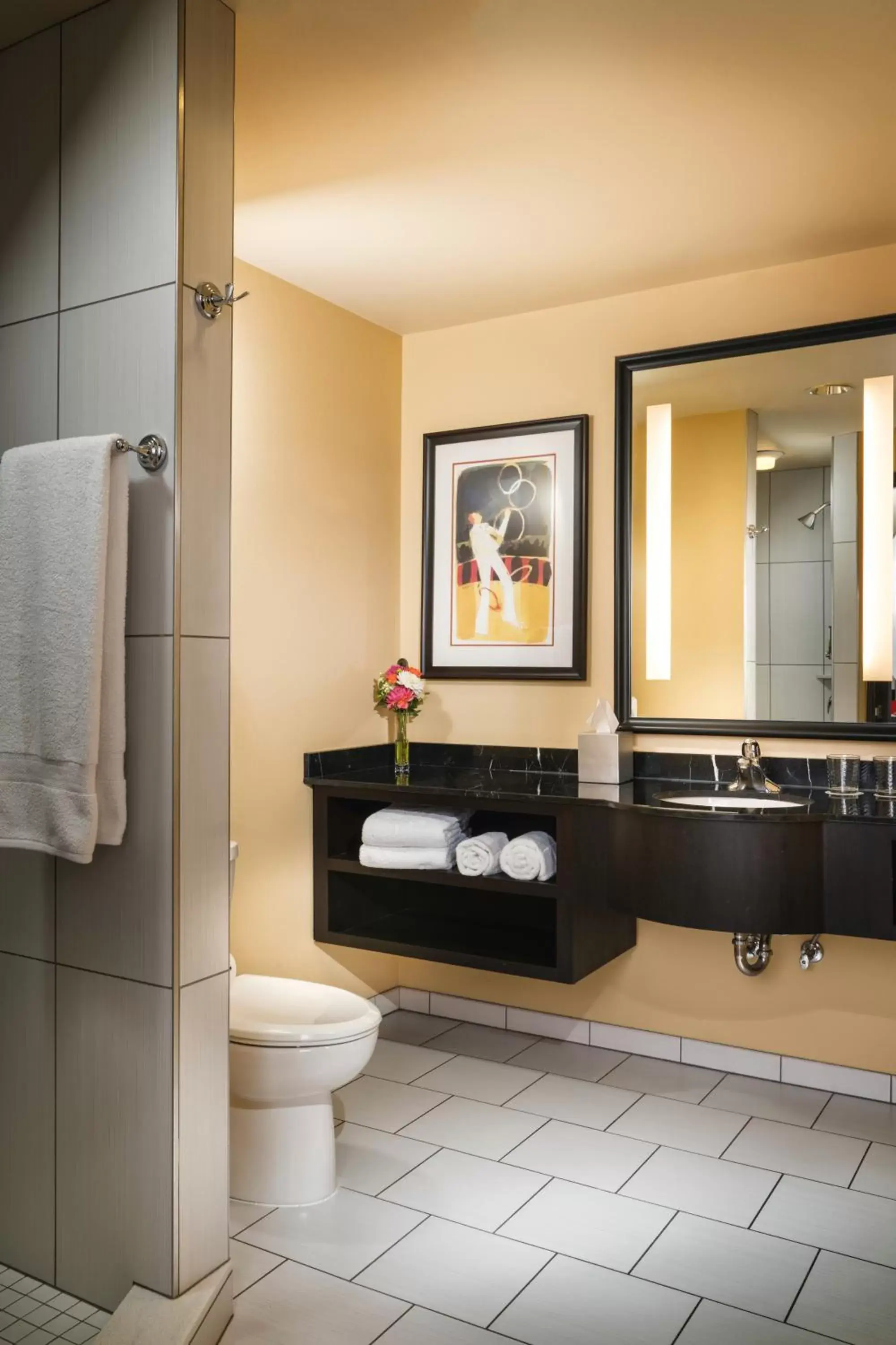 Bathroom in Staypineapple, The Maxwell Hotel, Seattle Center Seattle Bathroom in Staypineapple, The Maxwell Hotel, Seattle Center Seattle