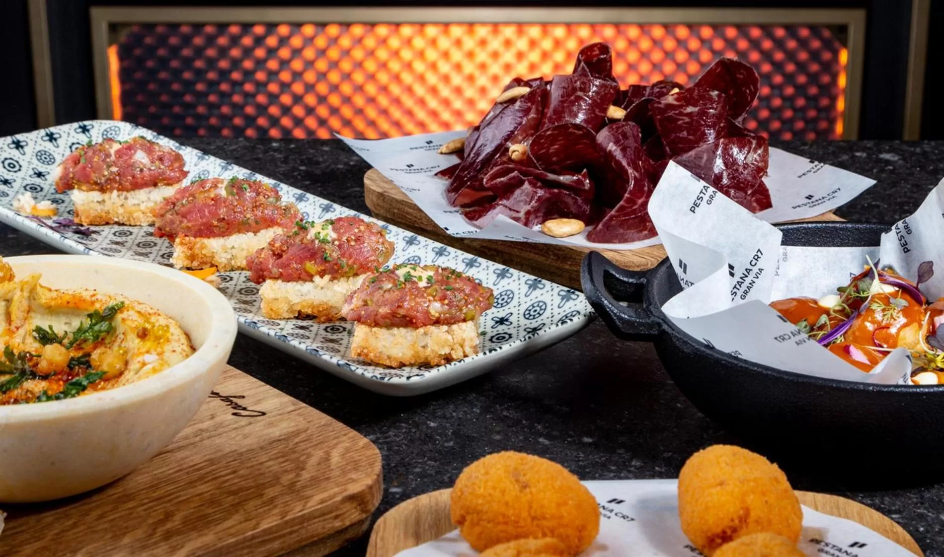 Food close-up in Pestana CR7 Gran Vía Madrid