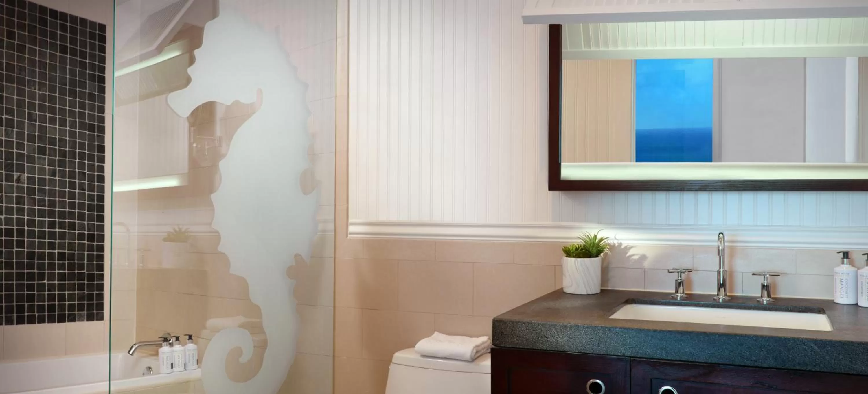 Shower in Sole Miami, A Noble House Resort