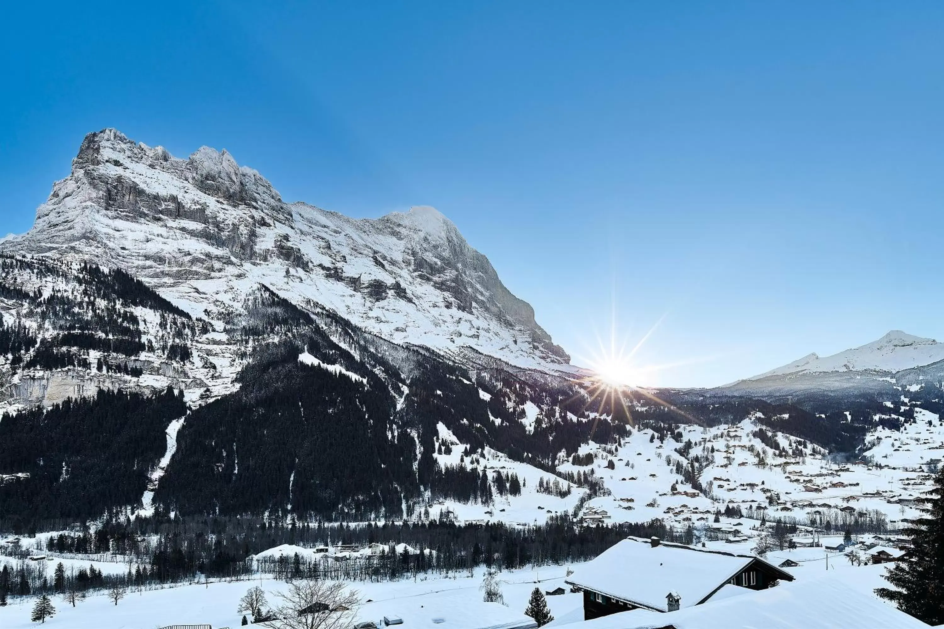 Mountain view, Winter in Hotel Spinne Grindelwald