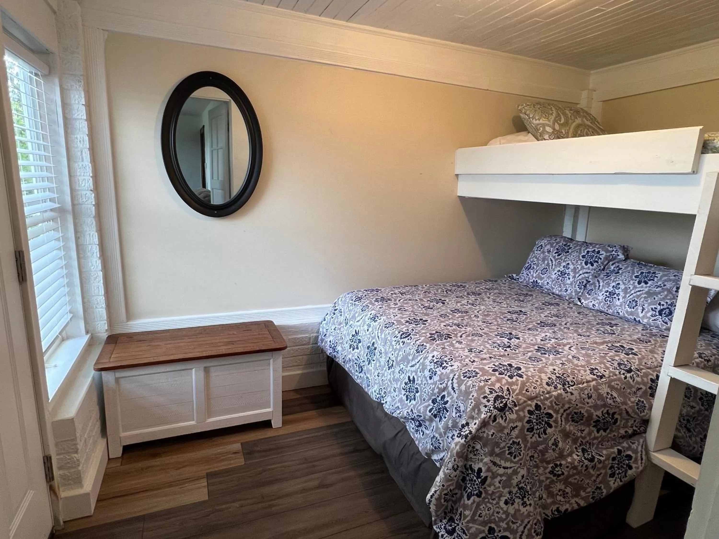 Bed in Kozy Haven Log Cabin Rentals