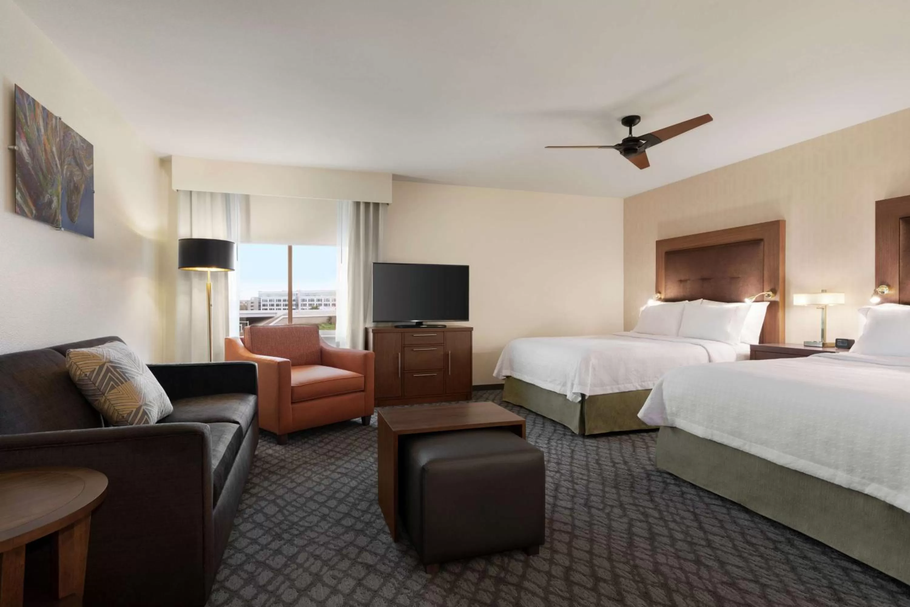 Living room, Bed in Homewood Suites by Hilton Houston NW at Beltway 8