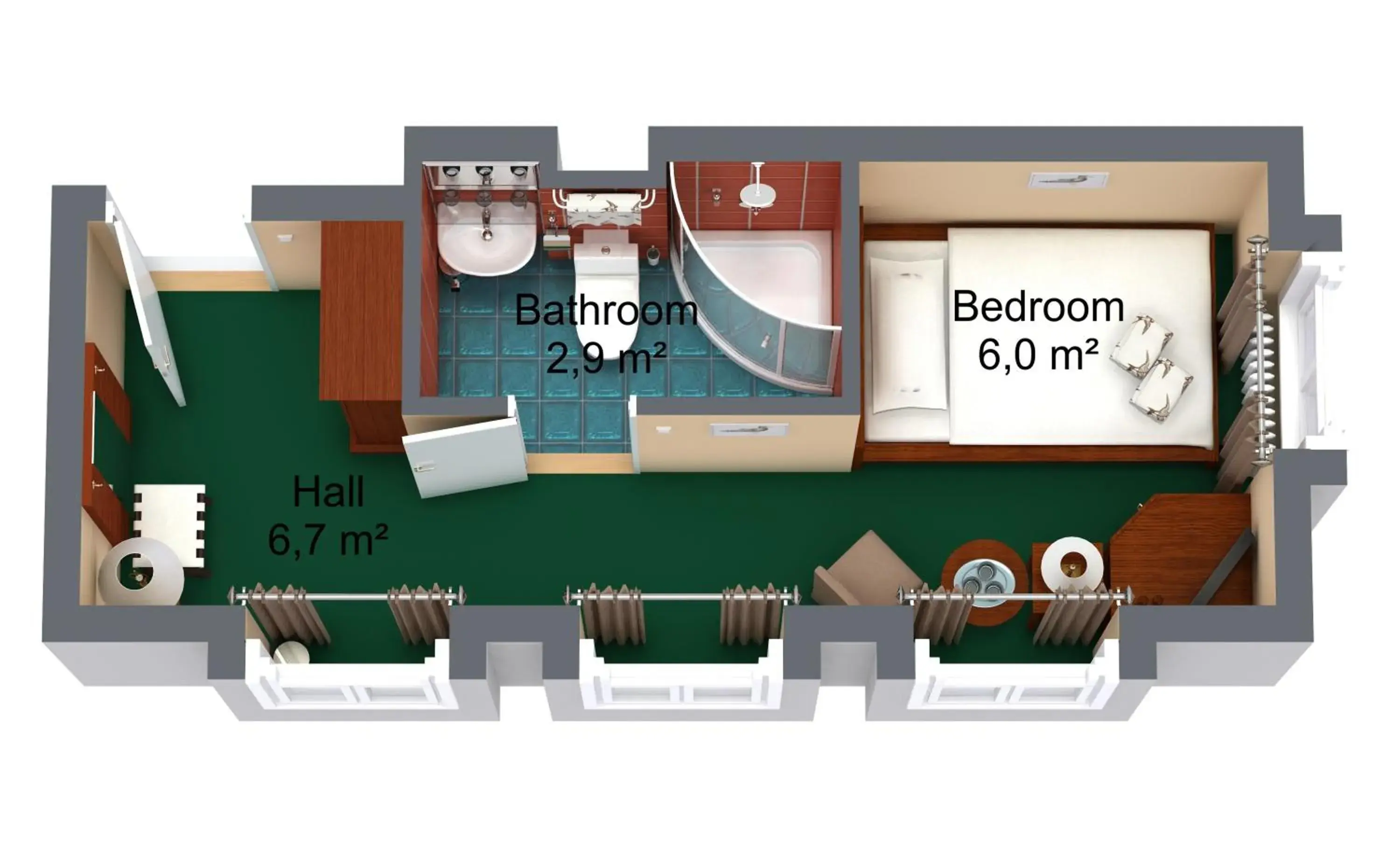 Photo of the whole room, Floor Plan in Hotel William