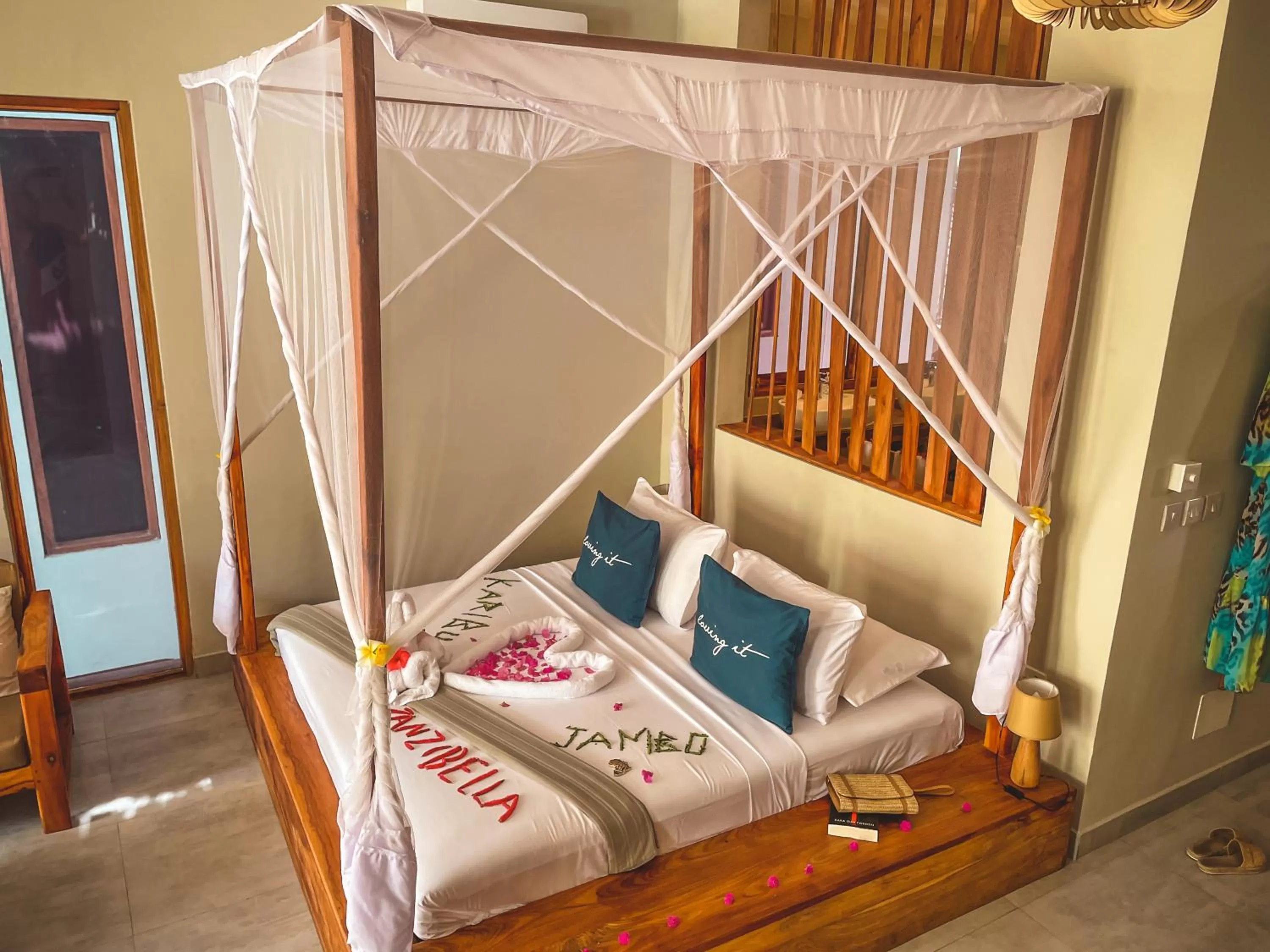 Bed in Zanzibella Hotel & SPA