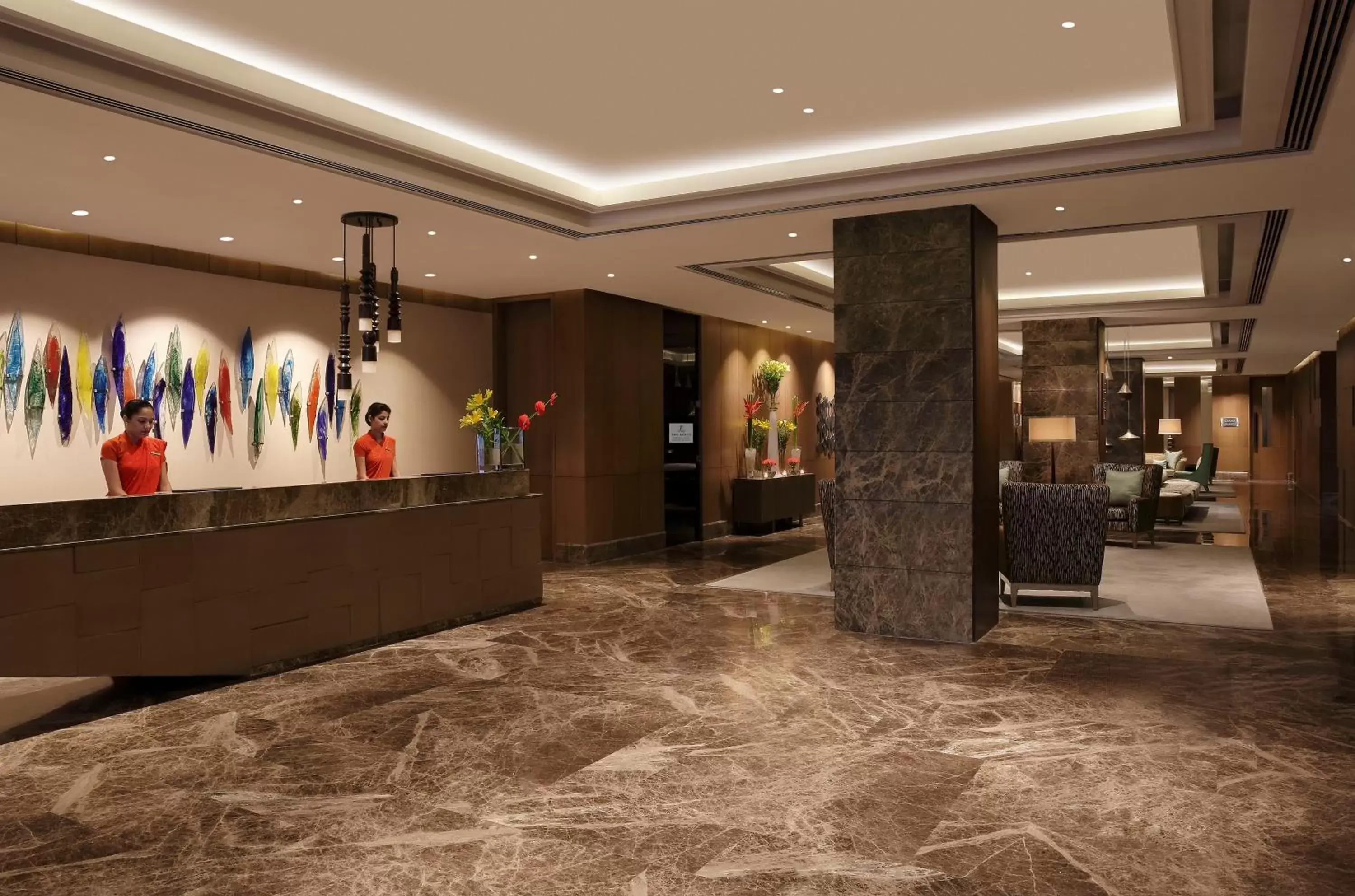 Lobby or reception in The Leela Ambience Convention Hotel Delhi