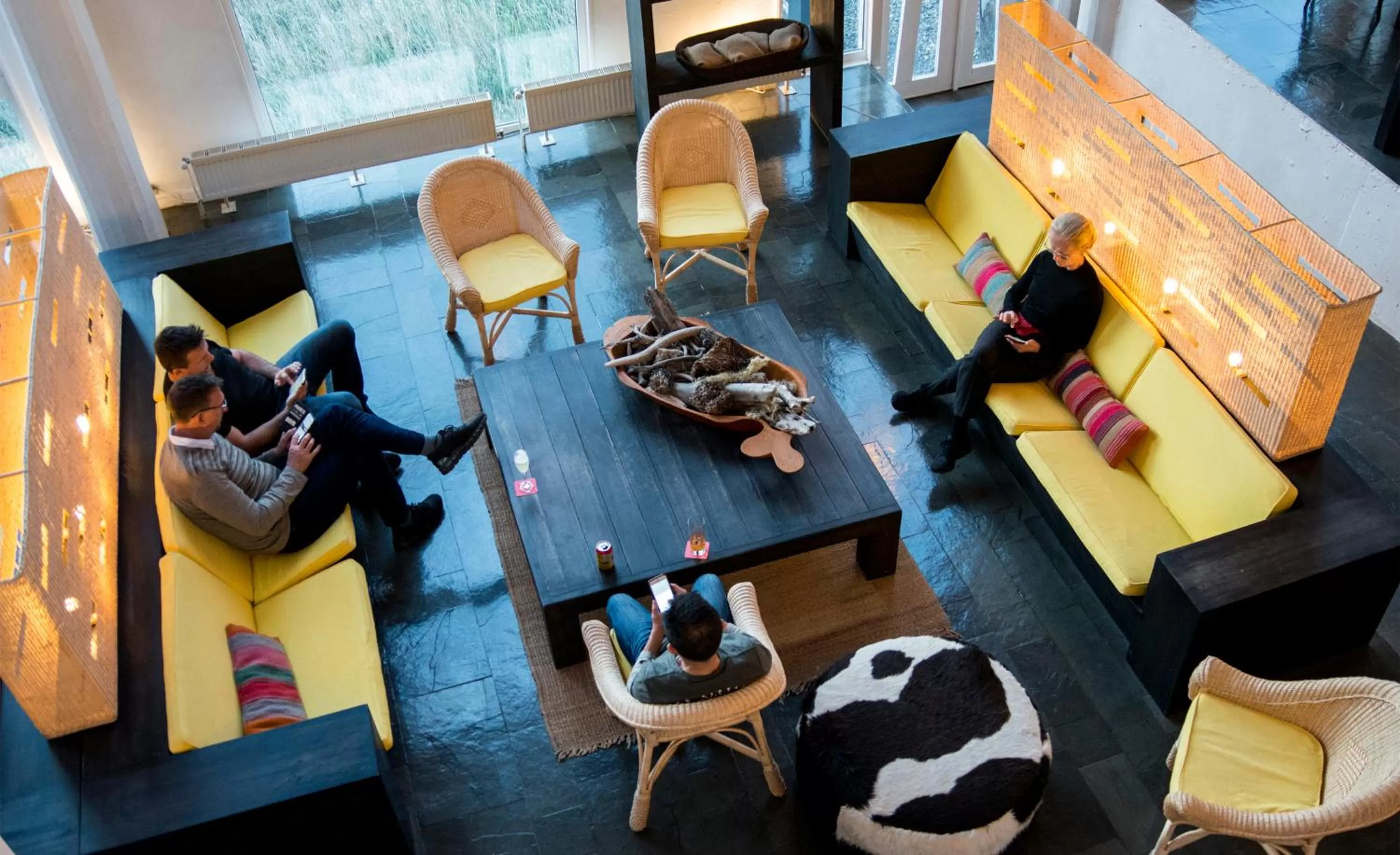 Living room in Remota Patagonia Lodge