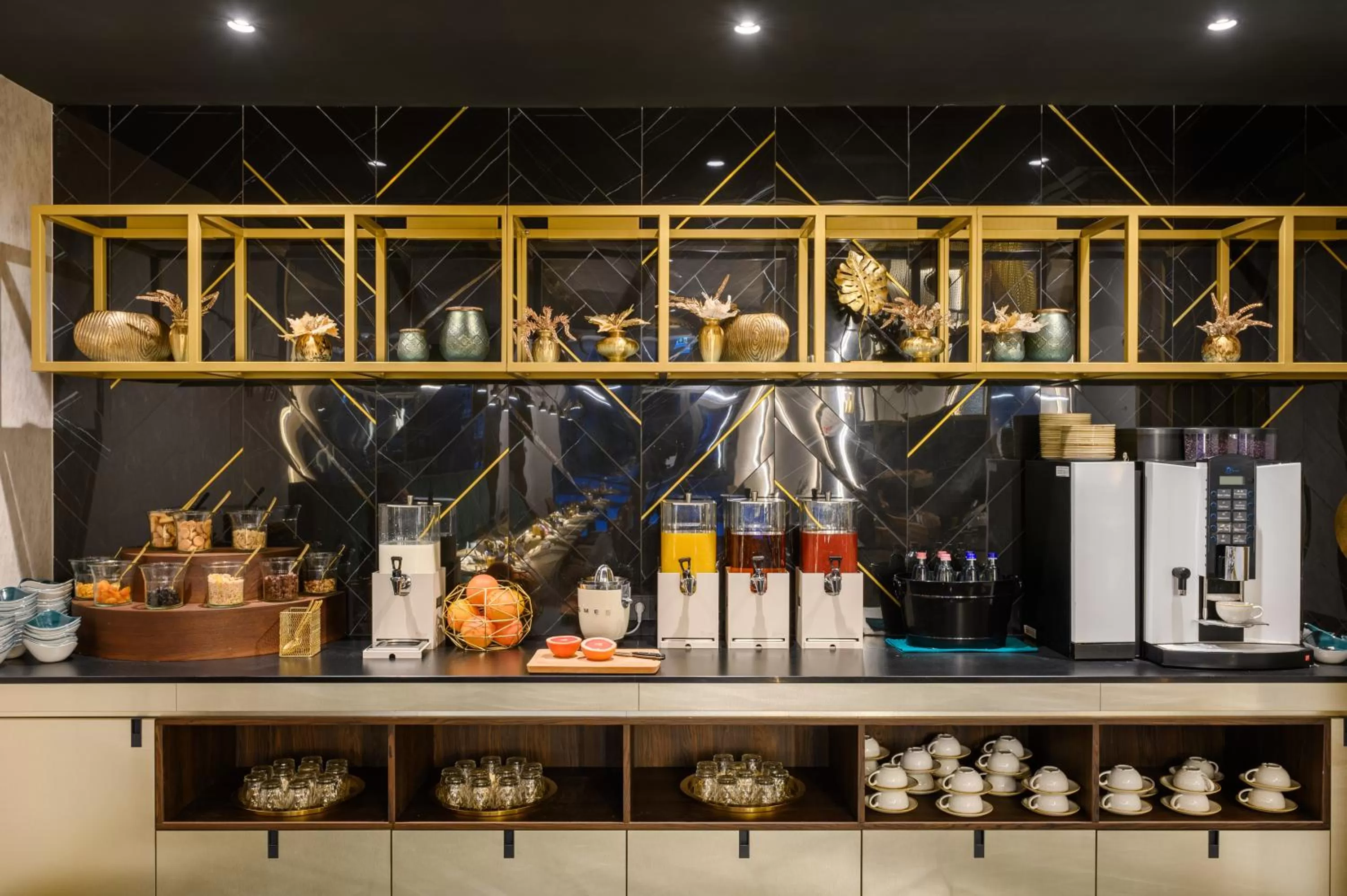 Buffet breakfast in Emerald Downtown Luxury Suites by Continental Group