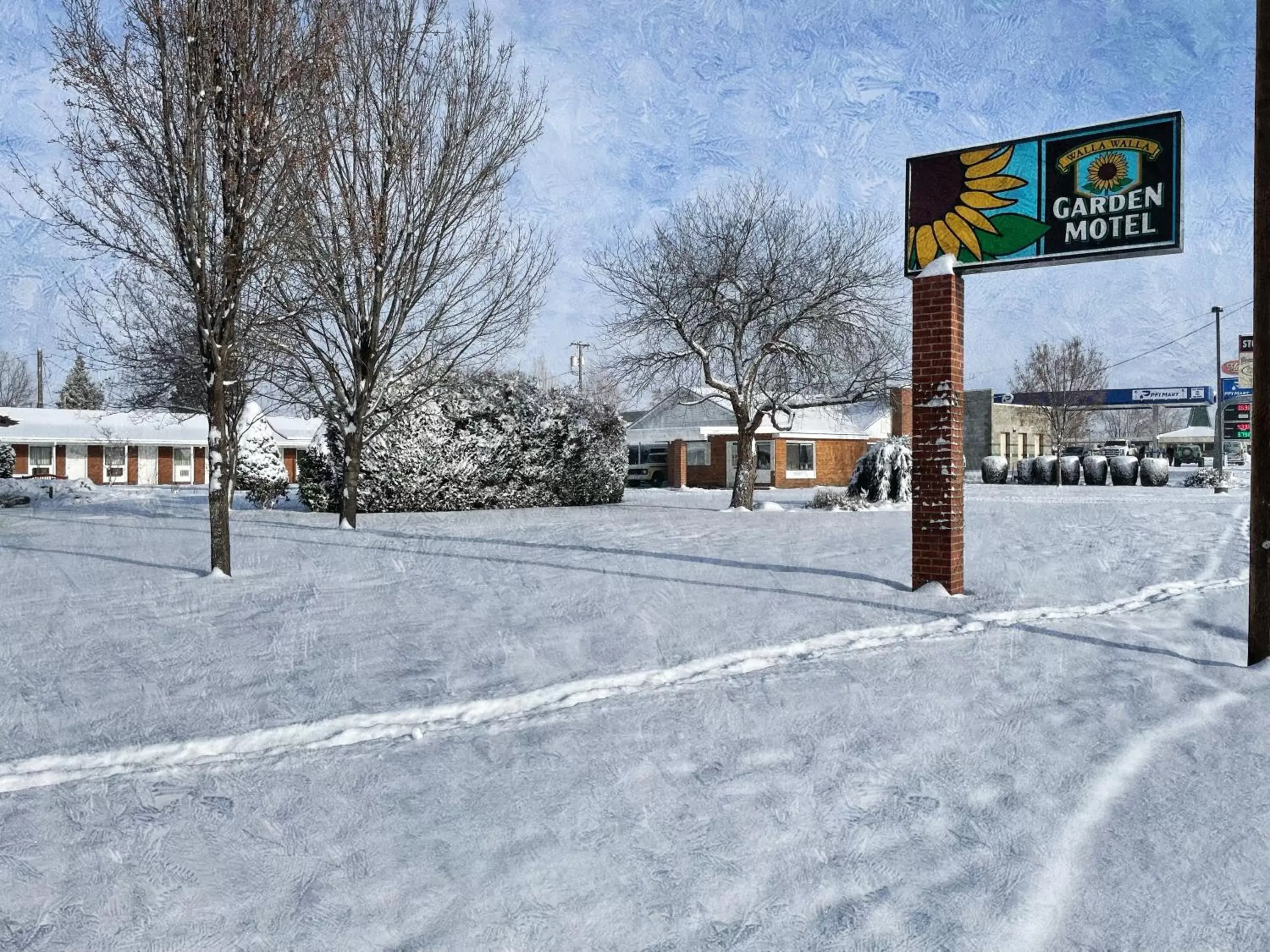 Winter in Walla Walla Garden Motel