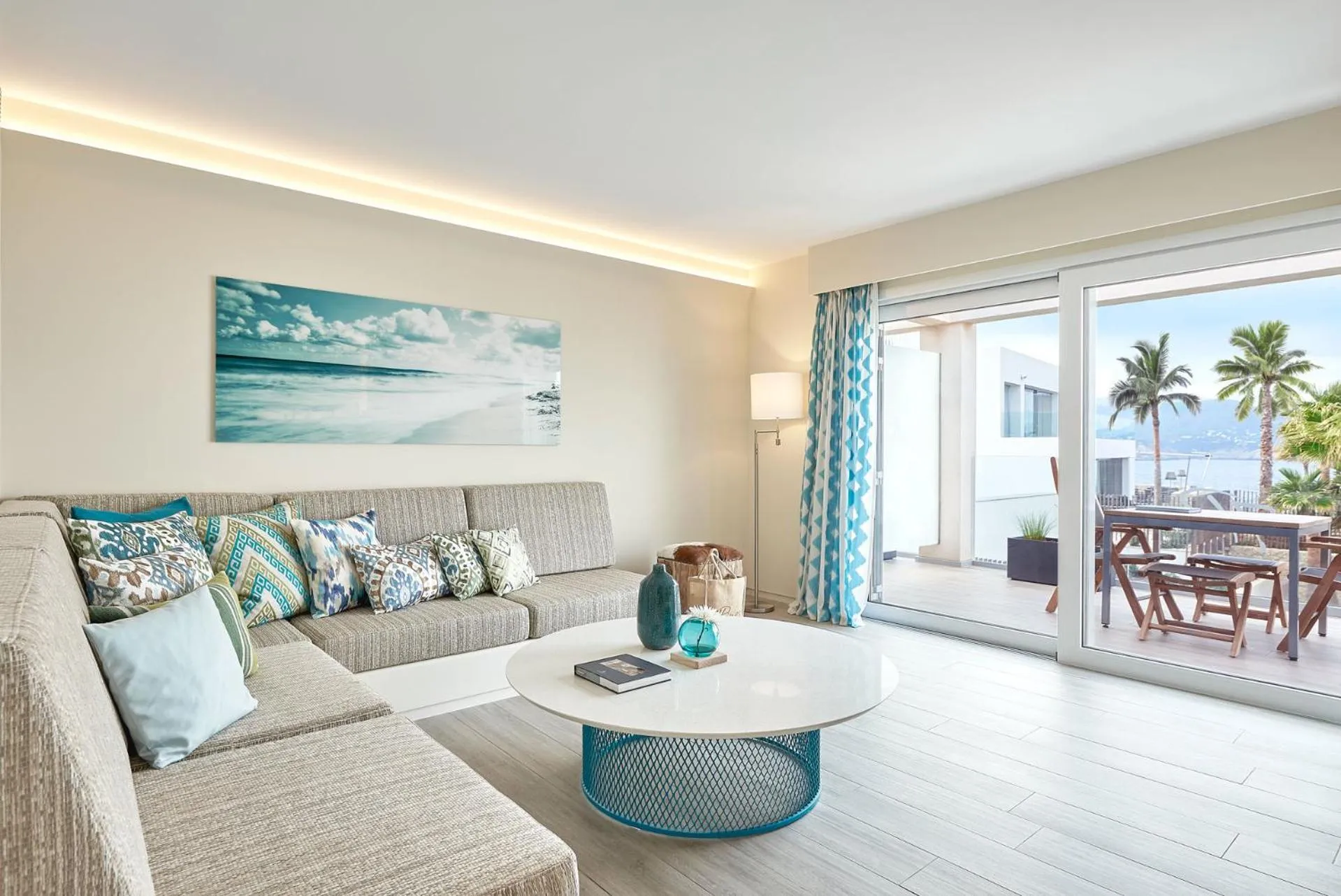 Living room in 7Pines Resort Ibiza, part of Destination by Hyatt
