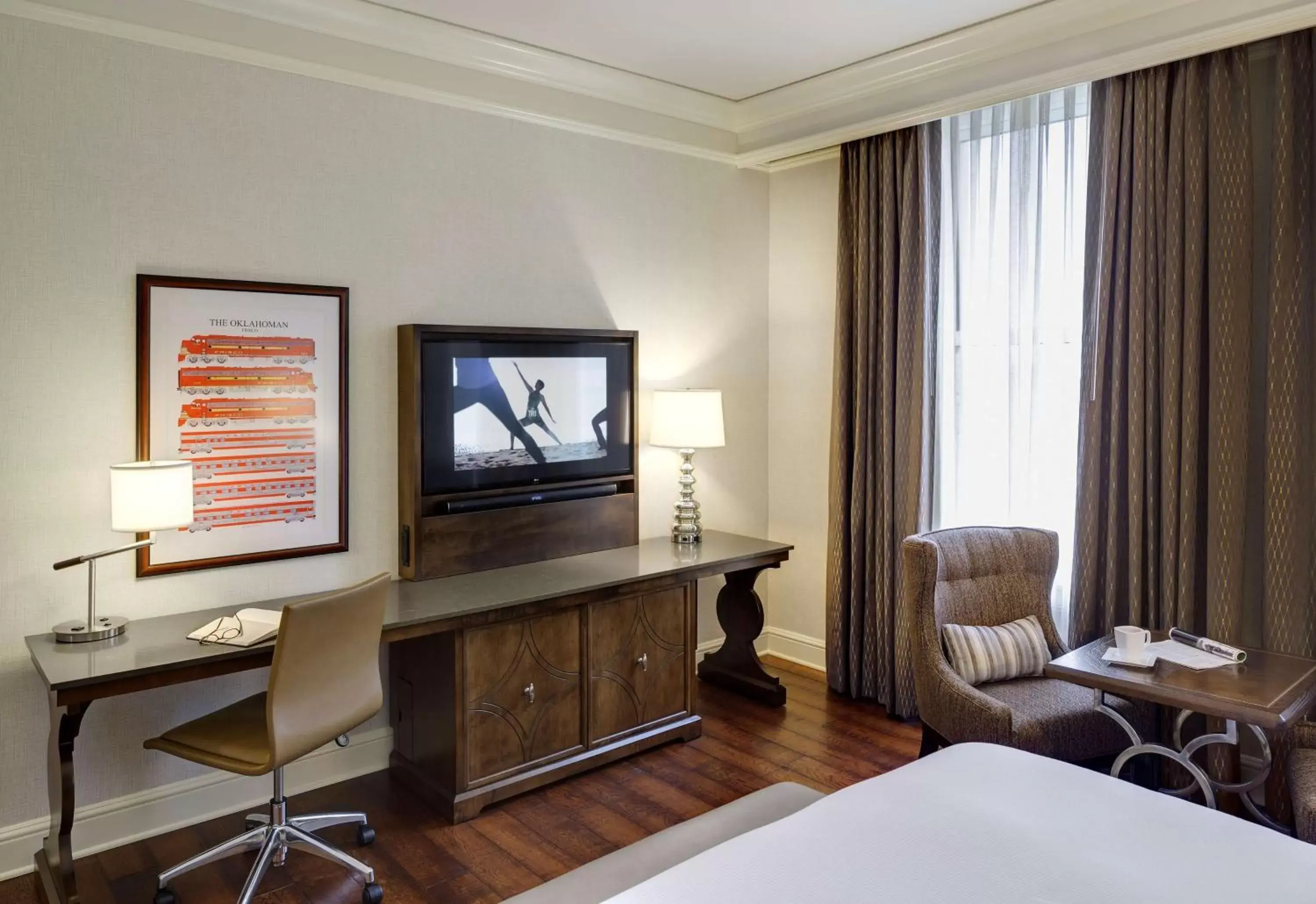 Bedroom, TV/Entertainment Center in St. Louis Union Station Hotel, Curio Collection by Hilton