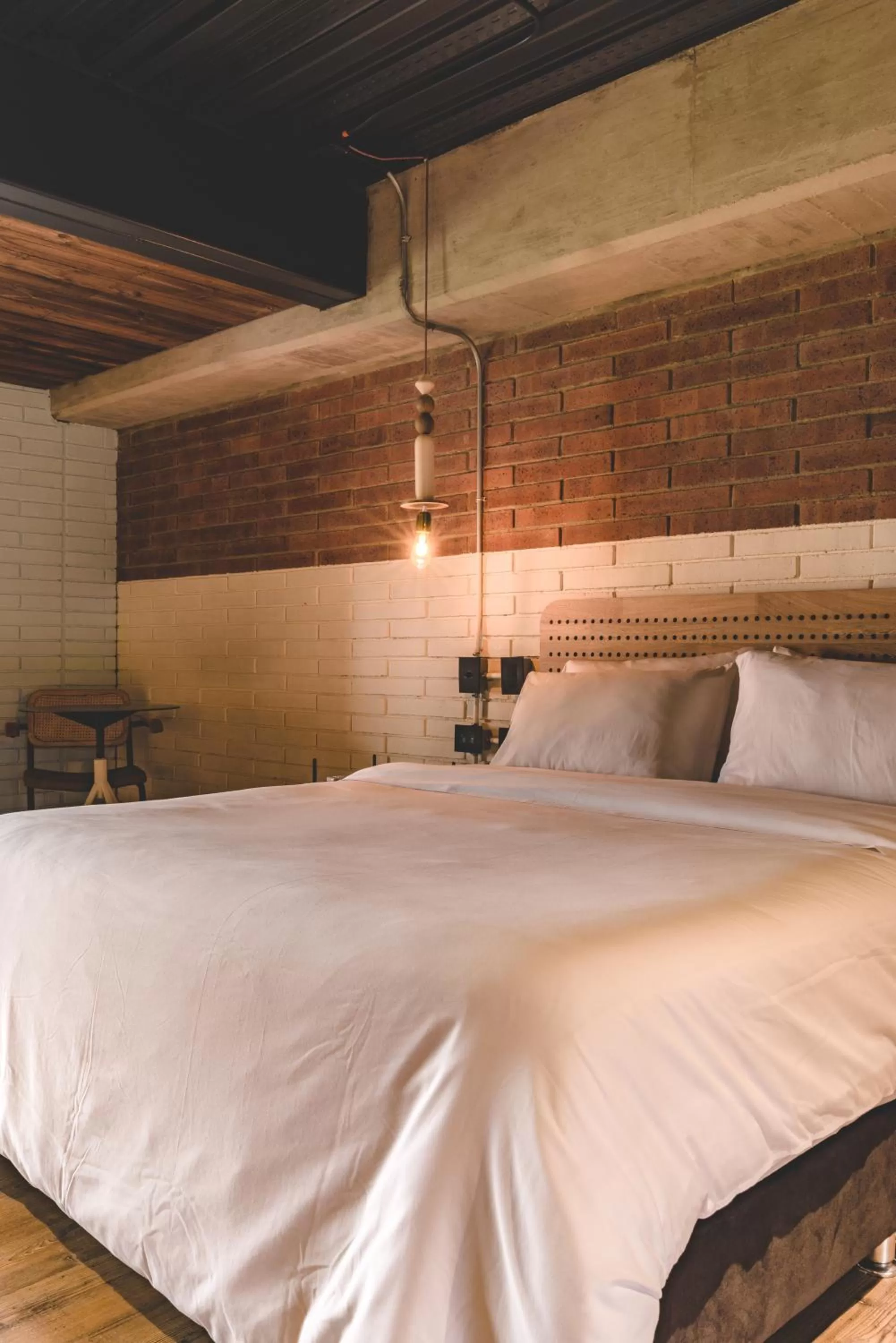 Bed in The Somos Beats Hotel & Rooftop