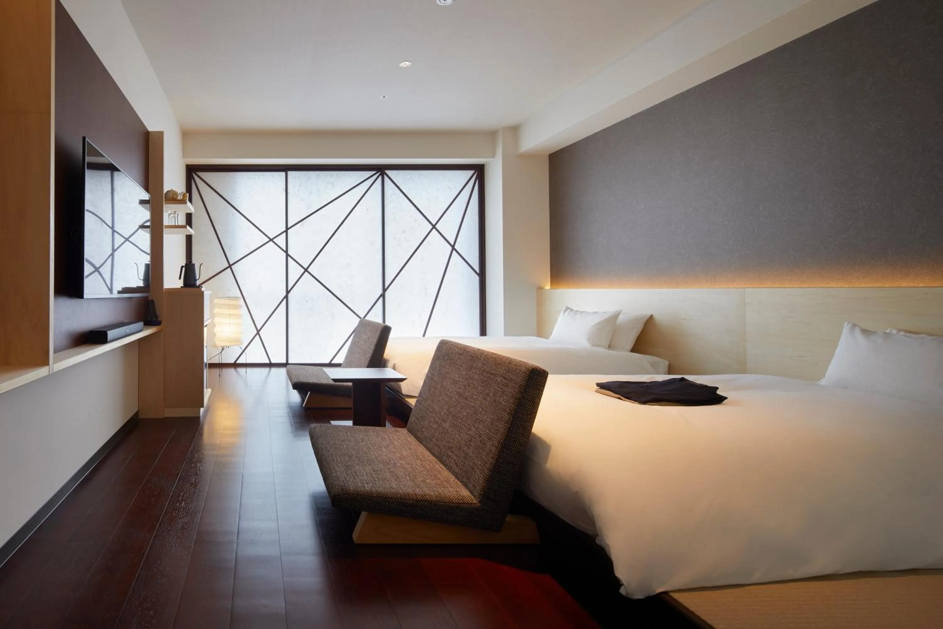 Photo of the whole room, Bed in HOTEL AMANEK Kanazawa