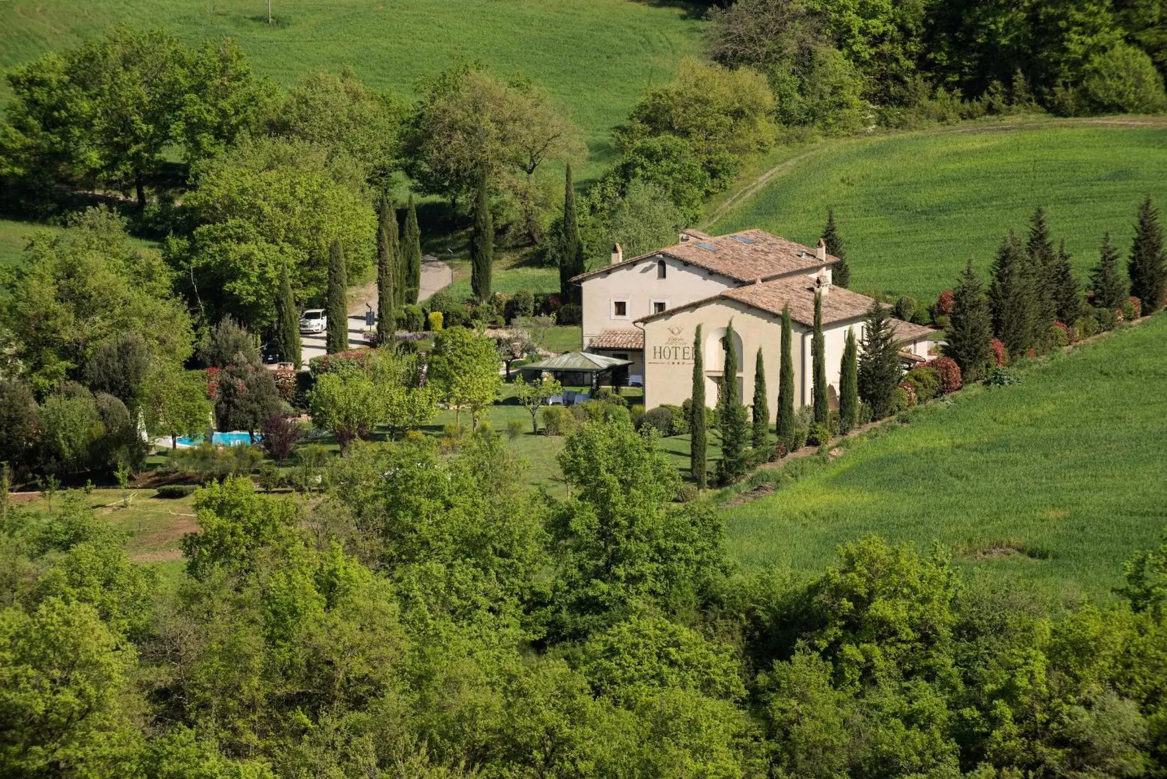 Natural landscape, Bird's-eye View in Relais Osteria Dell'Orcia