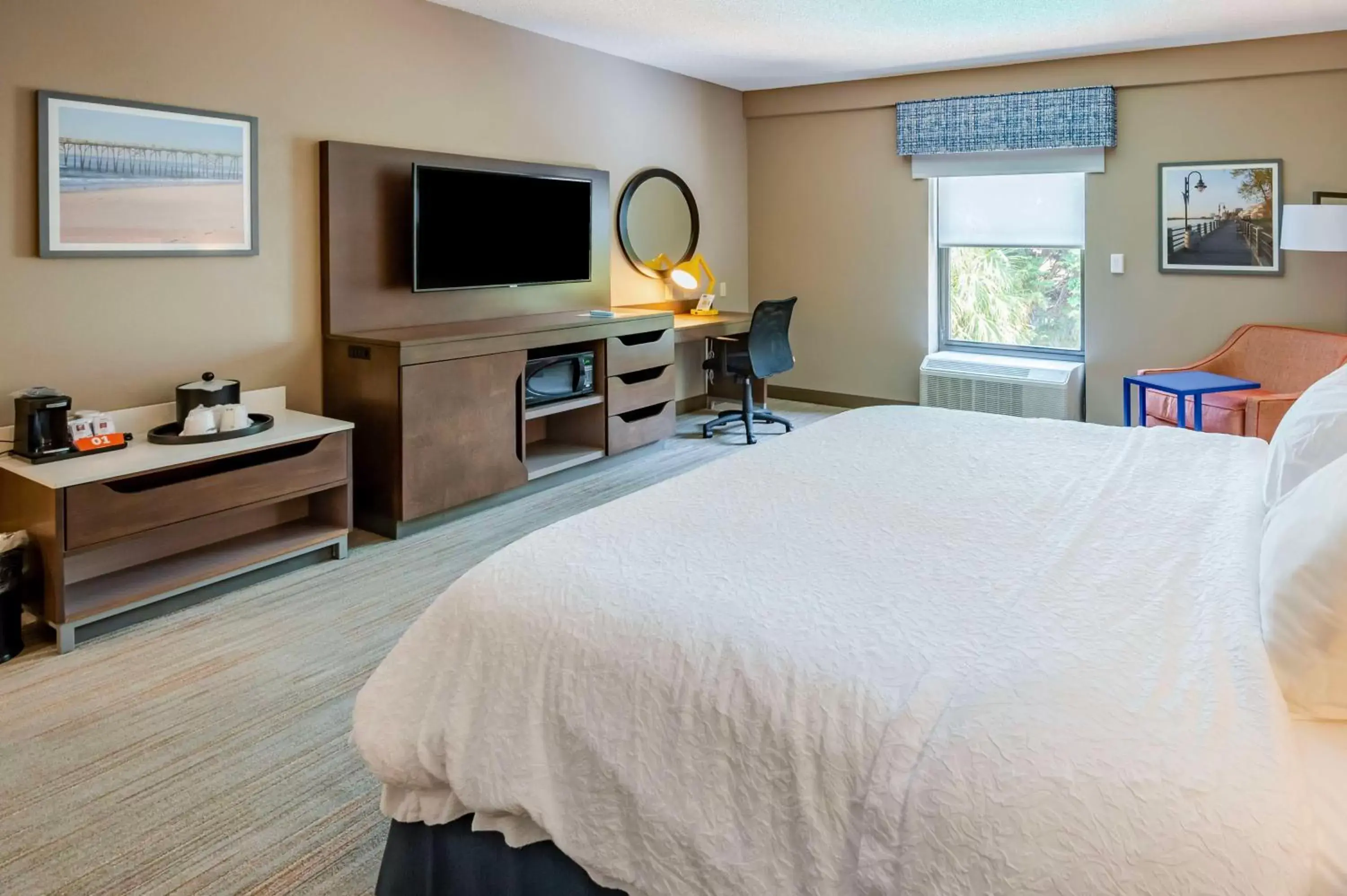 Bedroom, TV/Entertainment Center in Hampton Inn Wilmington-Medical Park