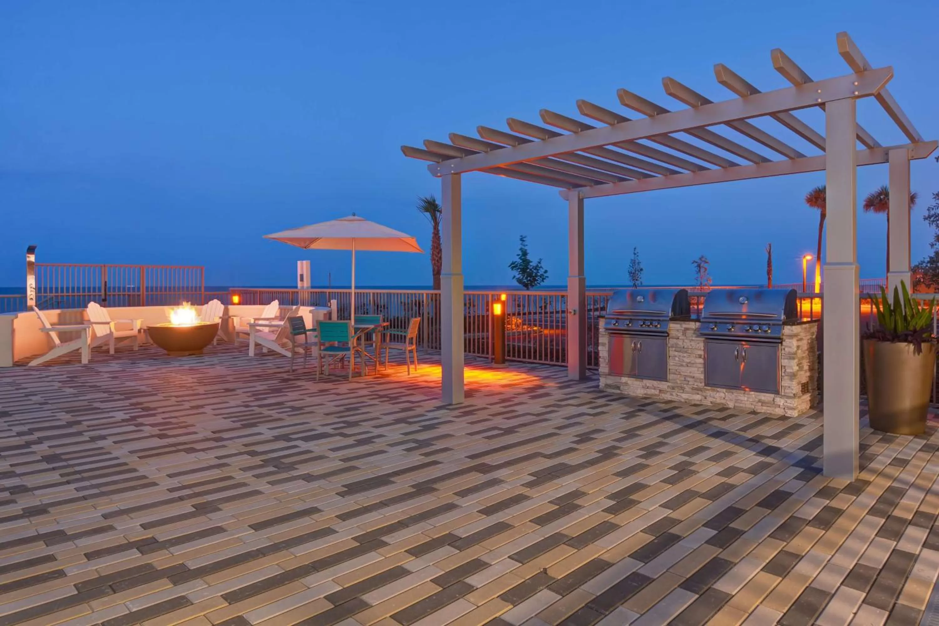 Patio in Home2 Suites Ormond Beach Oceanfront, FL