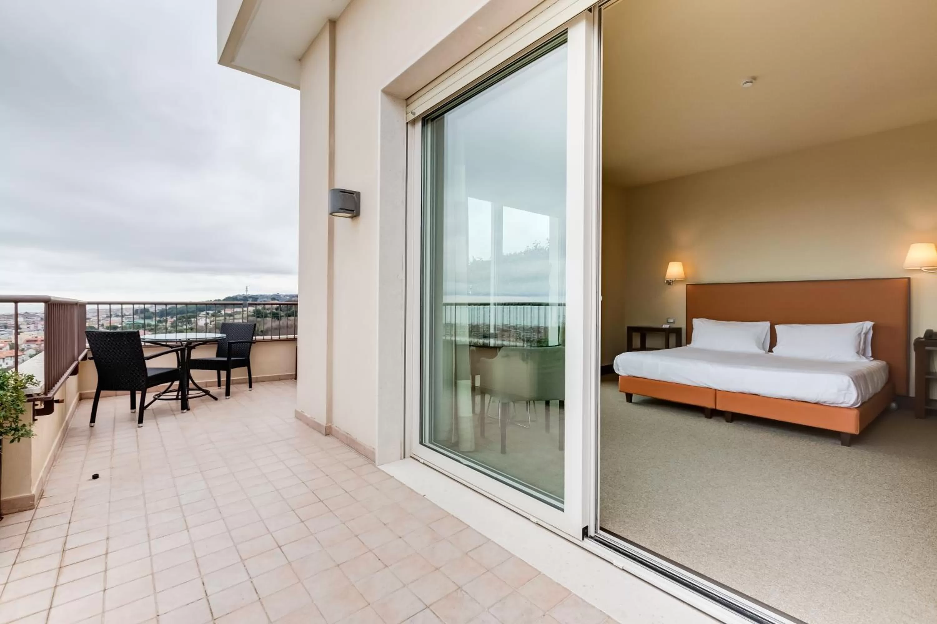 Balcony/Terrace, Bed in Villa Maria Hotel & SPA