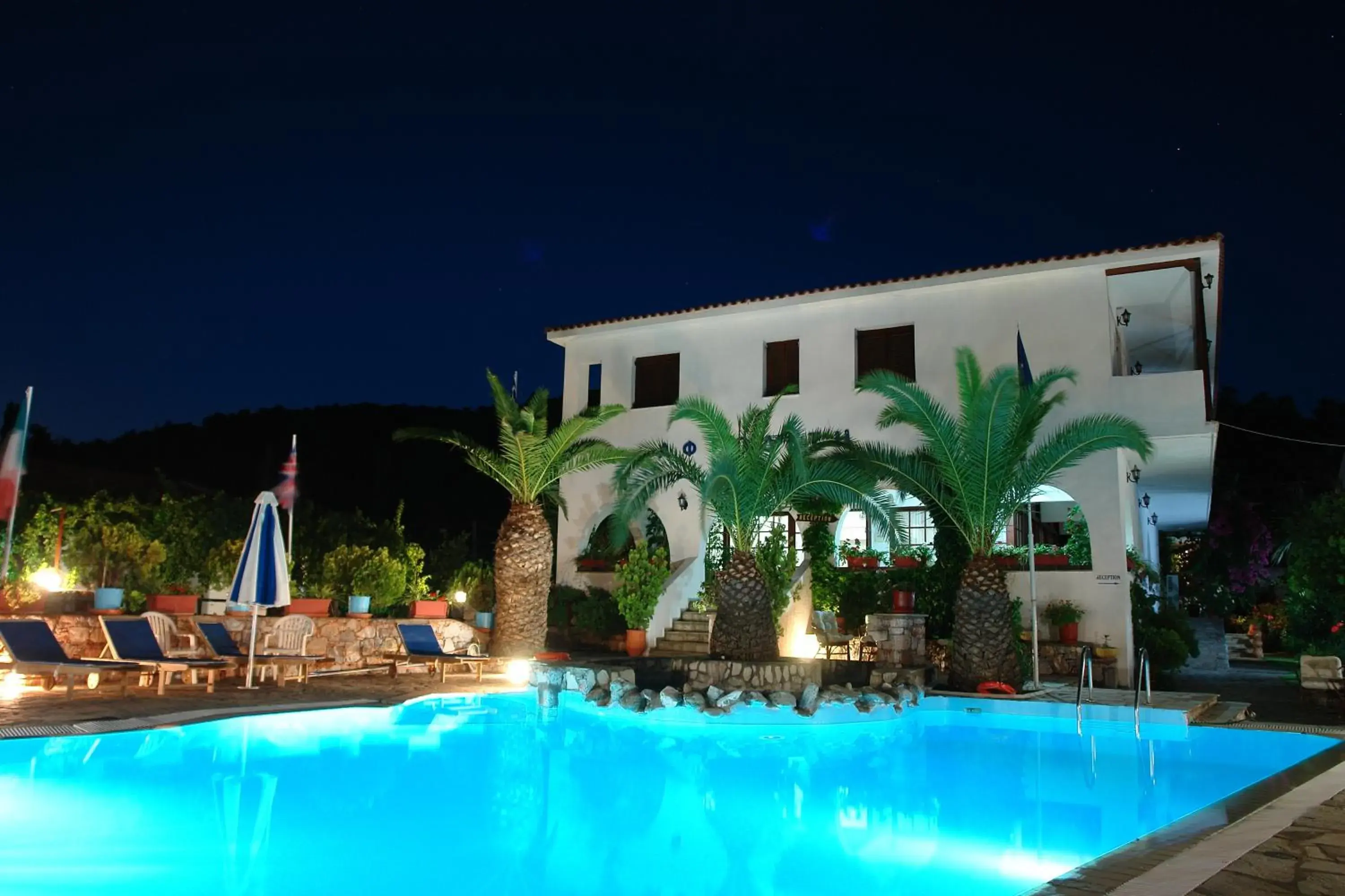 Night, Swimming Pool in Afroditi