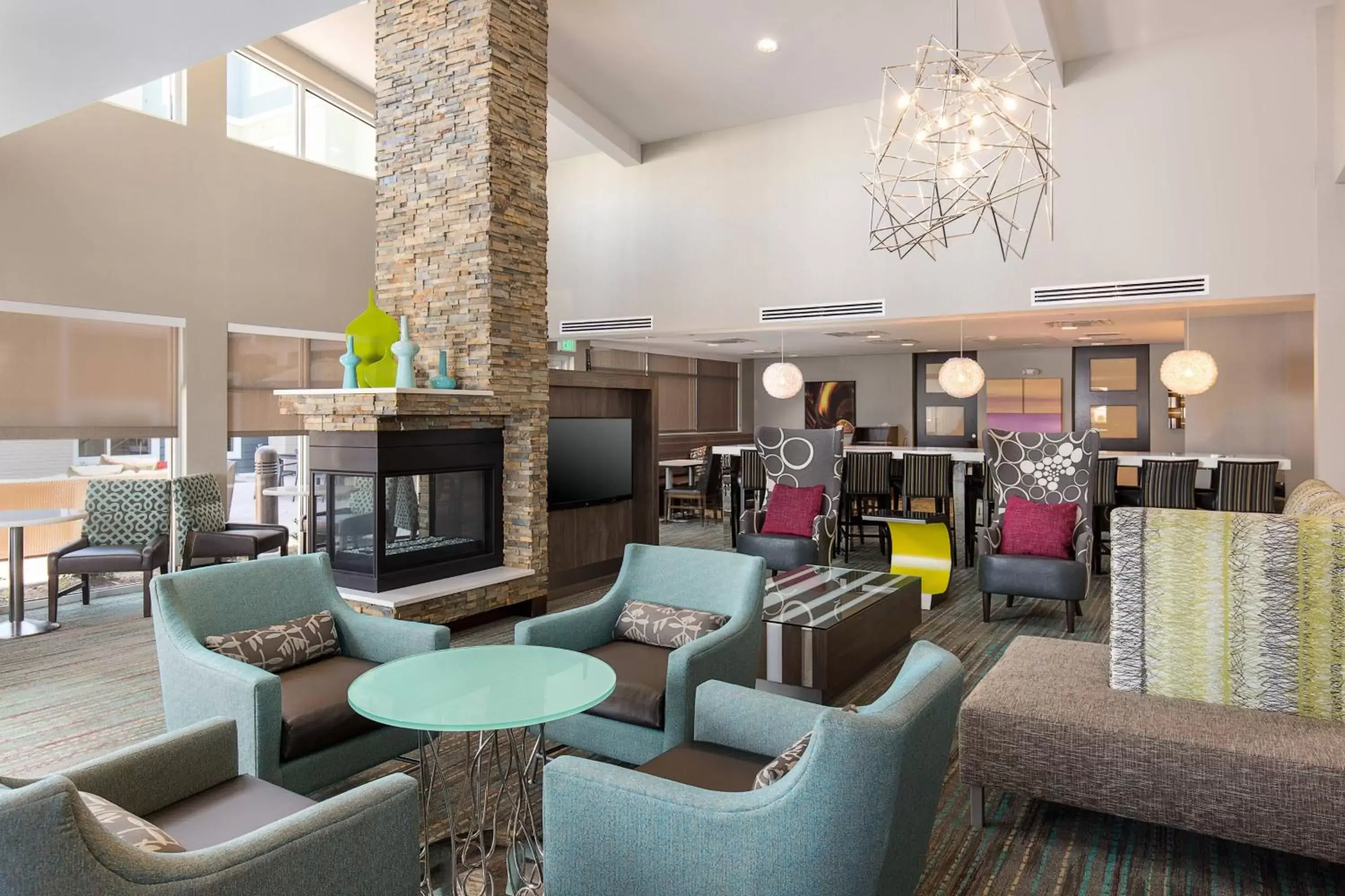 Lobby or reception, Lounge/Bar in Residence Inn by Marriott Denver Central Park
