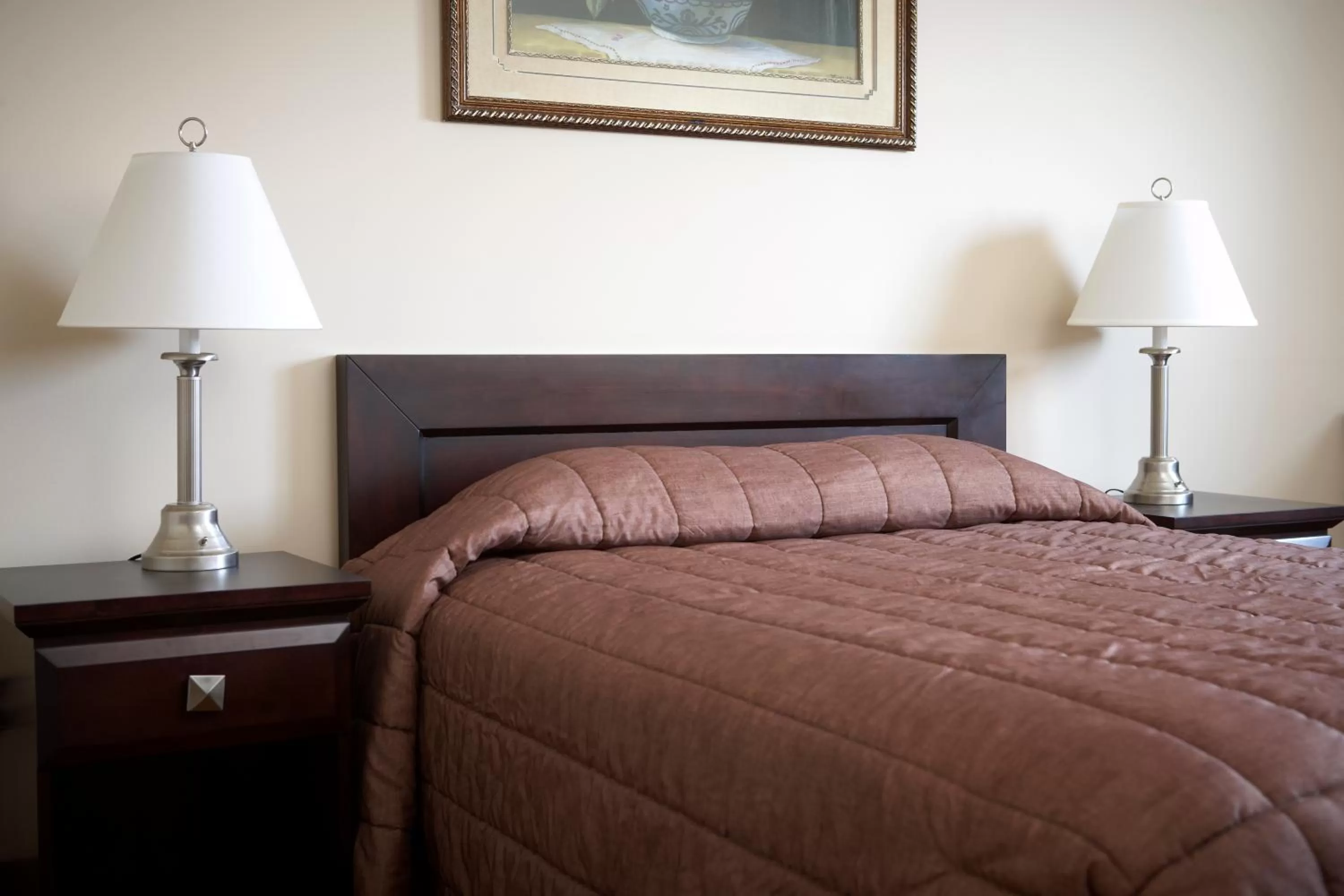 Bed in Travel Inn & Suites