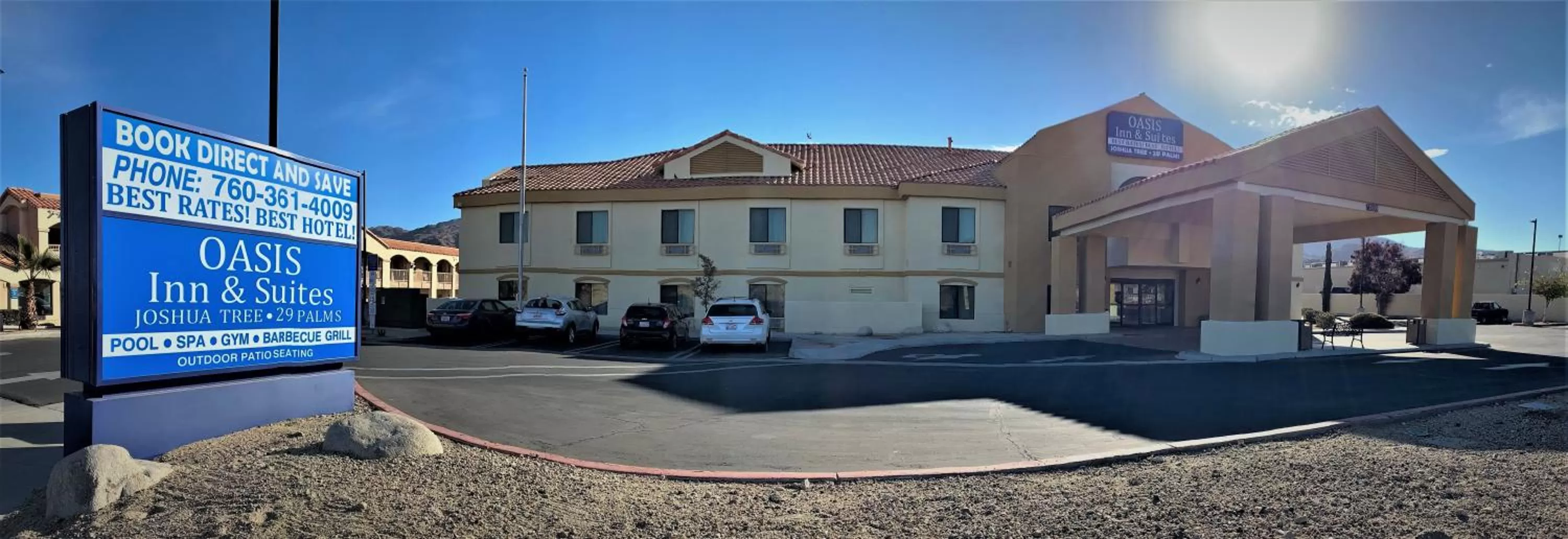 Property building in Oasis Inn & Suites 29 Palms Hotel Joshua Tree National Park