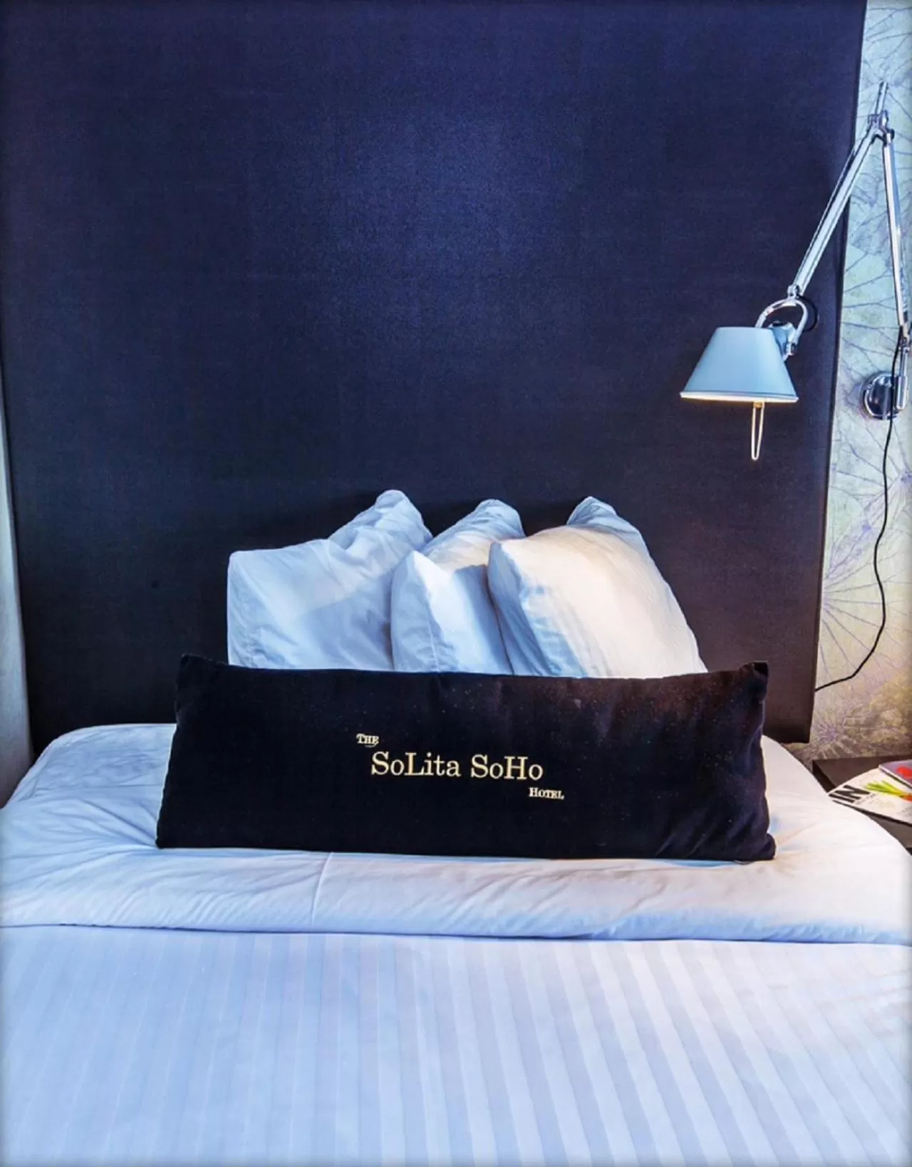 Decorative detail, Bed in Solita Soho Hotel