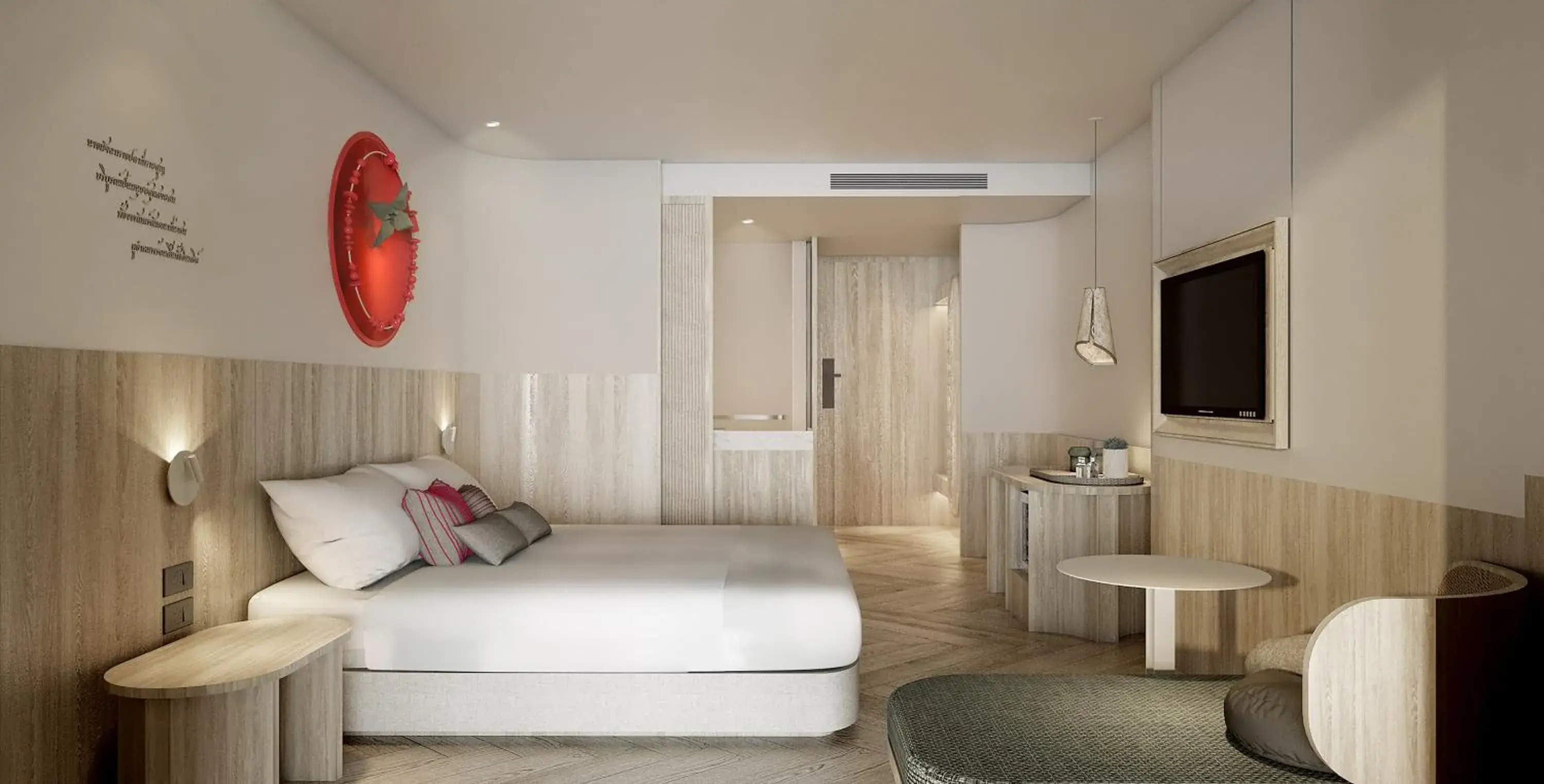 Bed in Mercure Rayong Lomtalay Villas & Resort