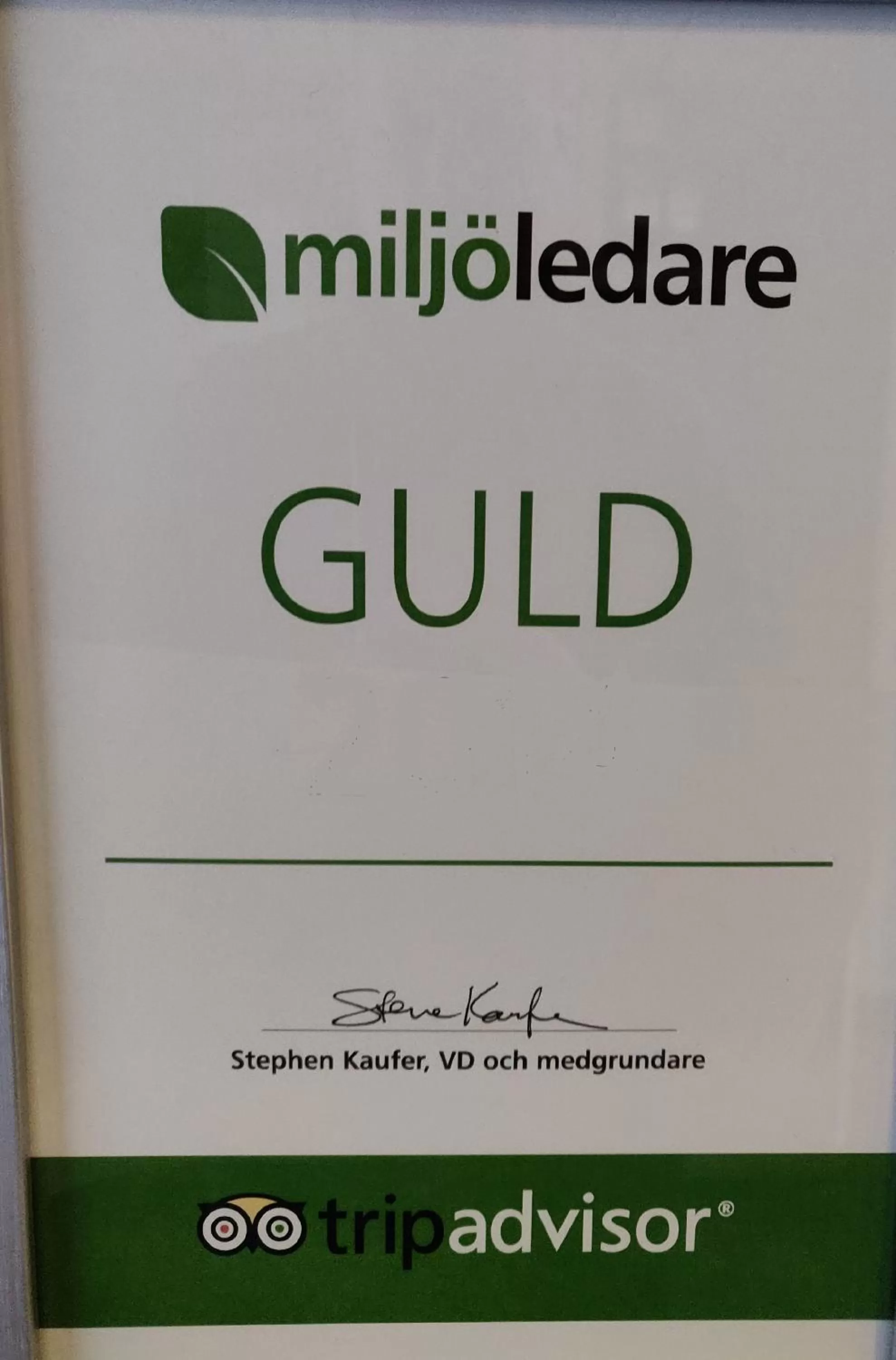 Certificate/Award in Hotell Marieberg