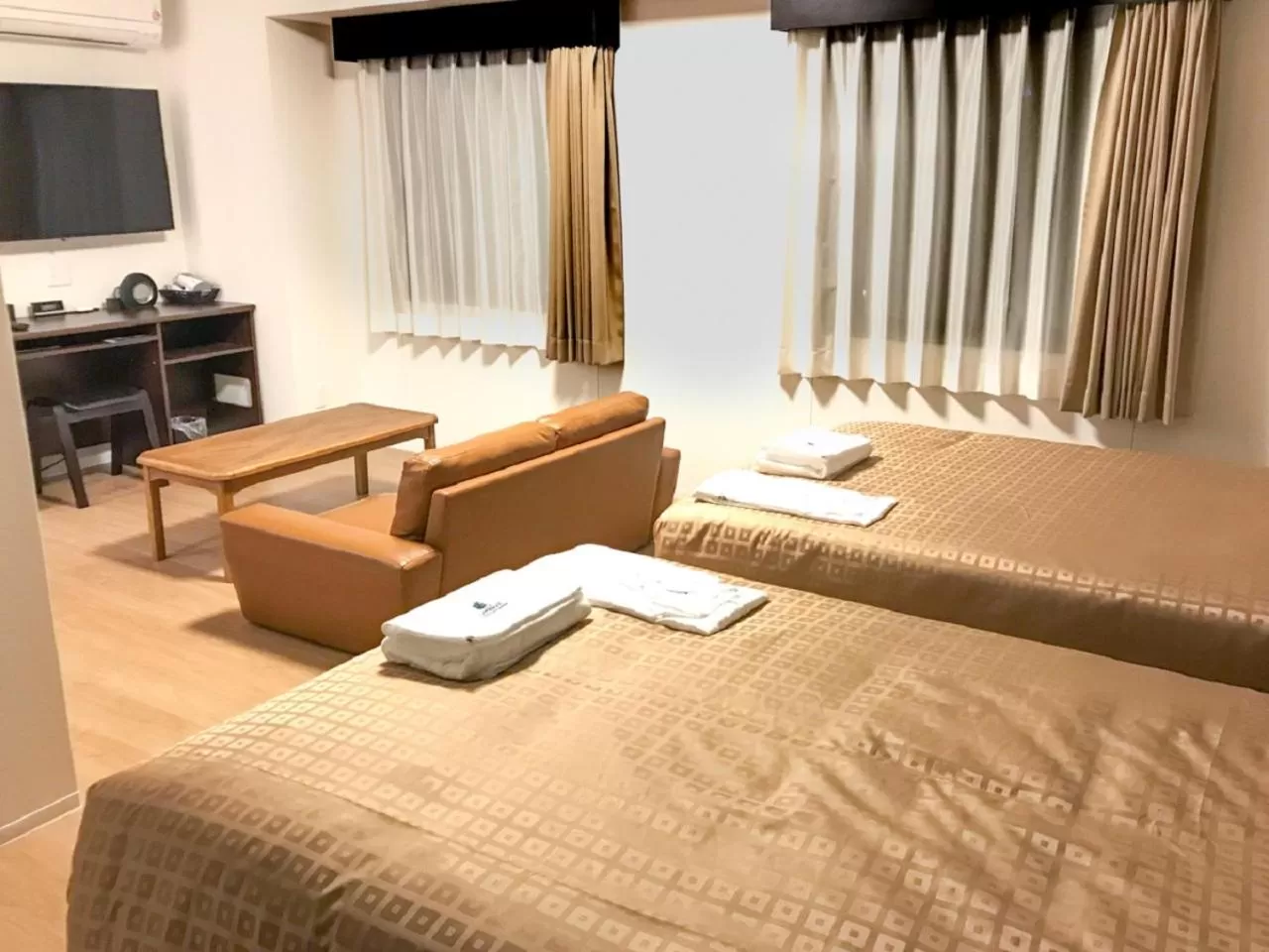Photo of the whole room, Bed in HOTEL LiVEMAX Takamatsu Eki Mae