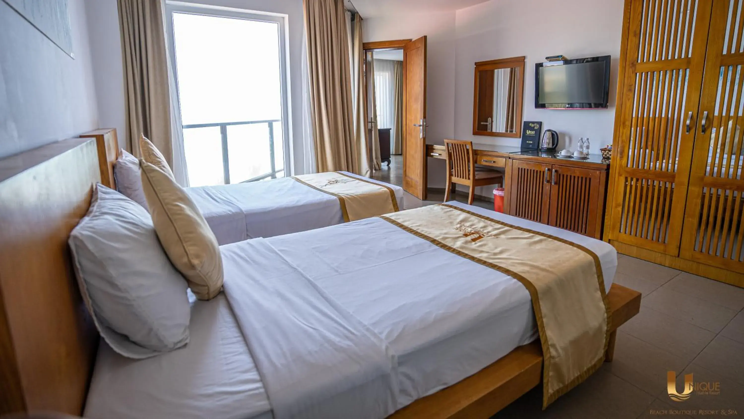 Bed in Unique Mui Ne Resort and Spa Bed in Unique Mui Ne Resort and Spa